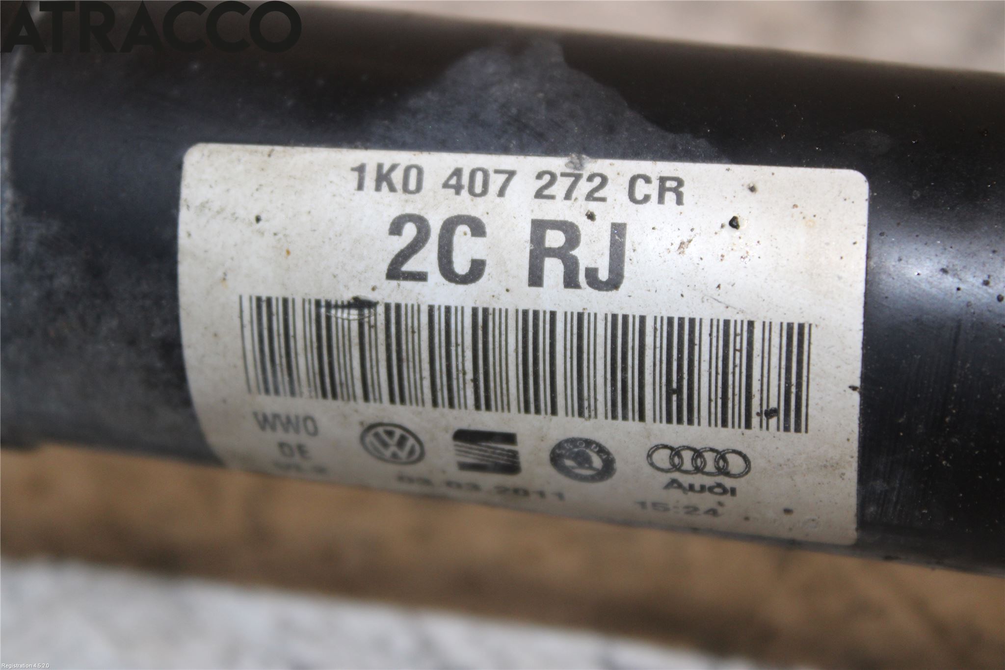 Volkswagen VW CADDY 11-15 Drivaksel Foran Kompl Høyre