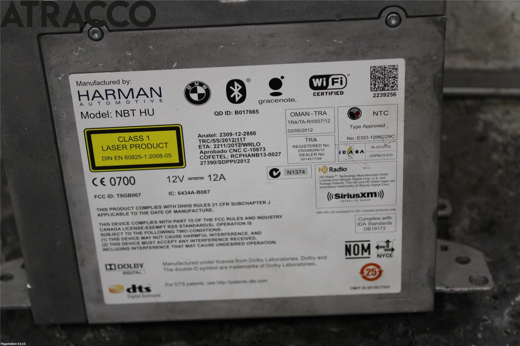 BMW 3 F30/F31/F80 12-19 Stereo Radio Med Cd