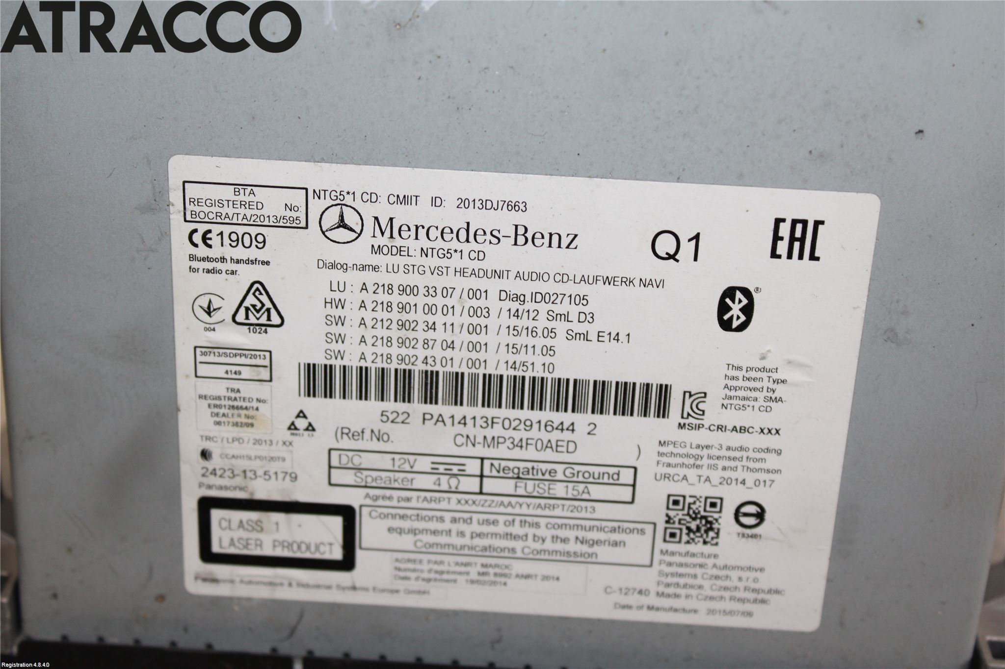 Mercedes-Benz MB E-KLASS (W212) 09-16 Stereo Radio Med Cd