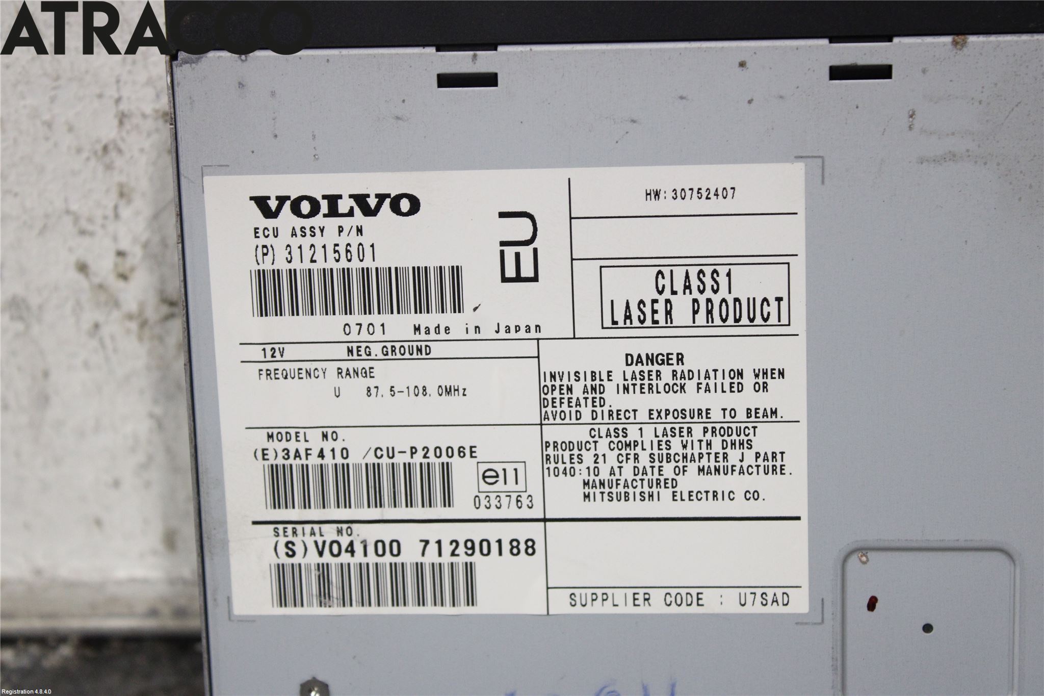 Volvo XC90 07-14 Stereo Radio Øvrig