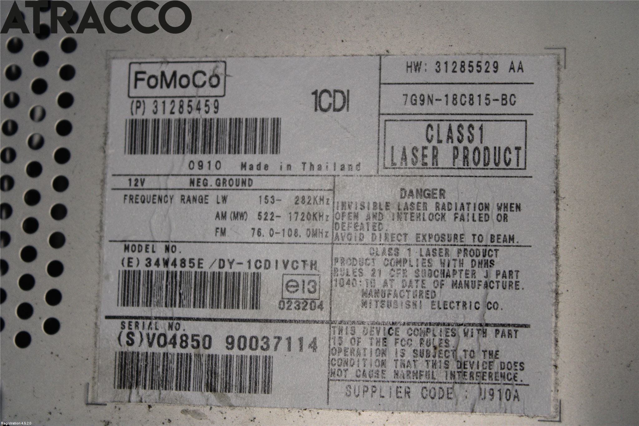 Volvo V70 08-13 Stereo Radio Med Cd