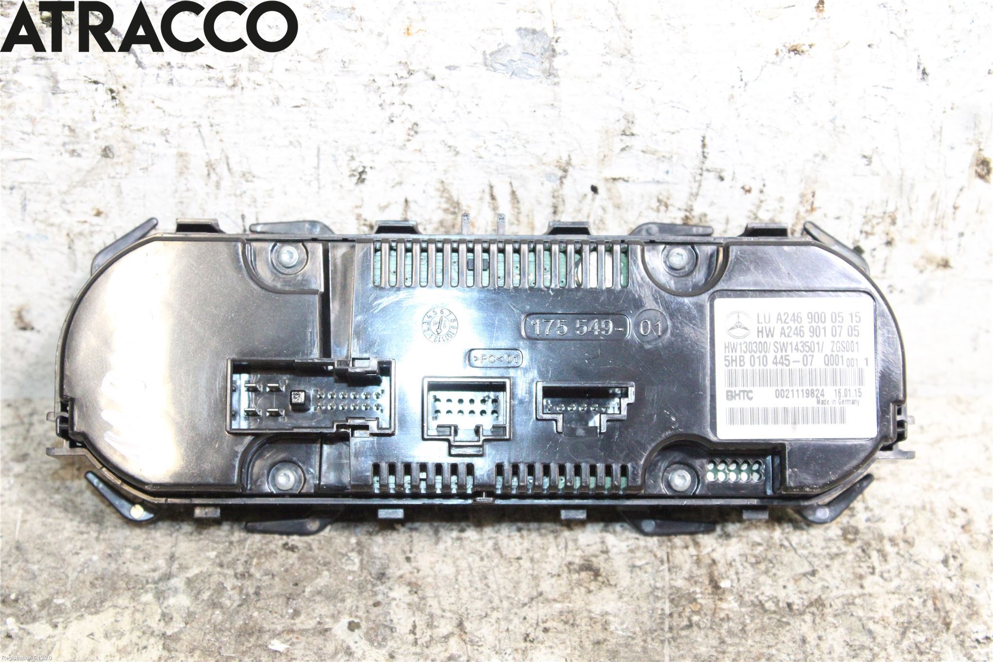 Mercedes-Benz MB B-KLASS (W246/W242) 12-19 Varmeapparat Panel(Regulering)