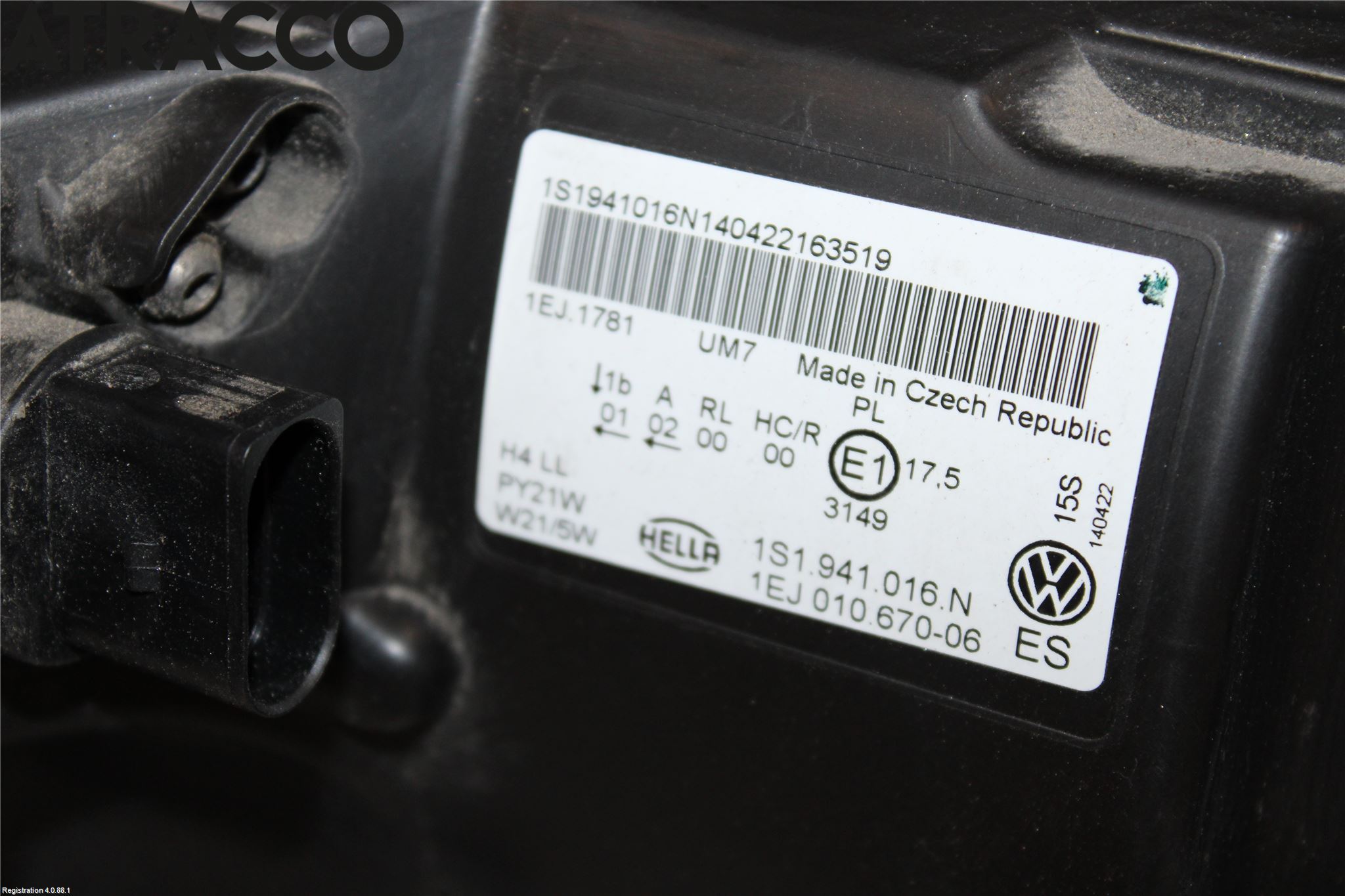 Volkswagen VW UP! / E-UP! Frontlykt Høyre