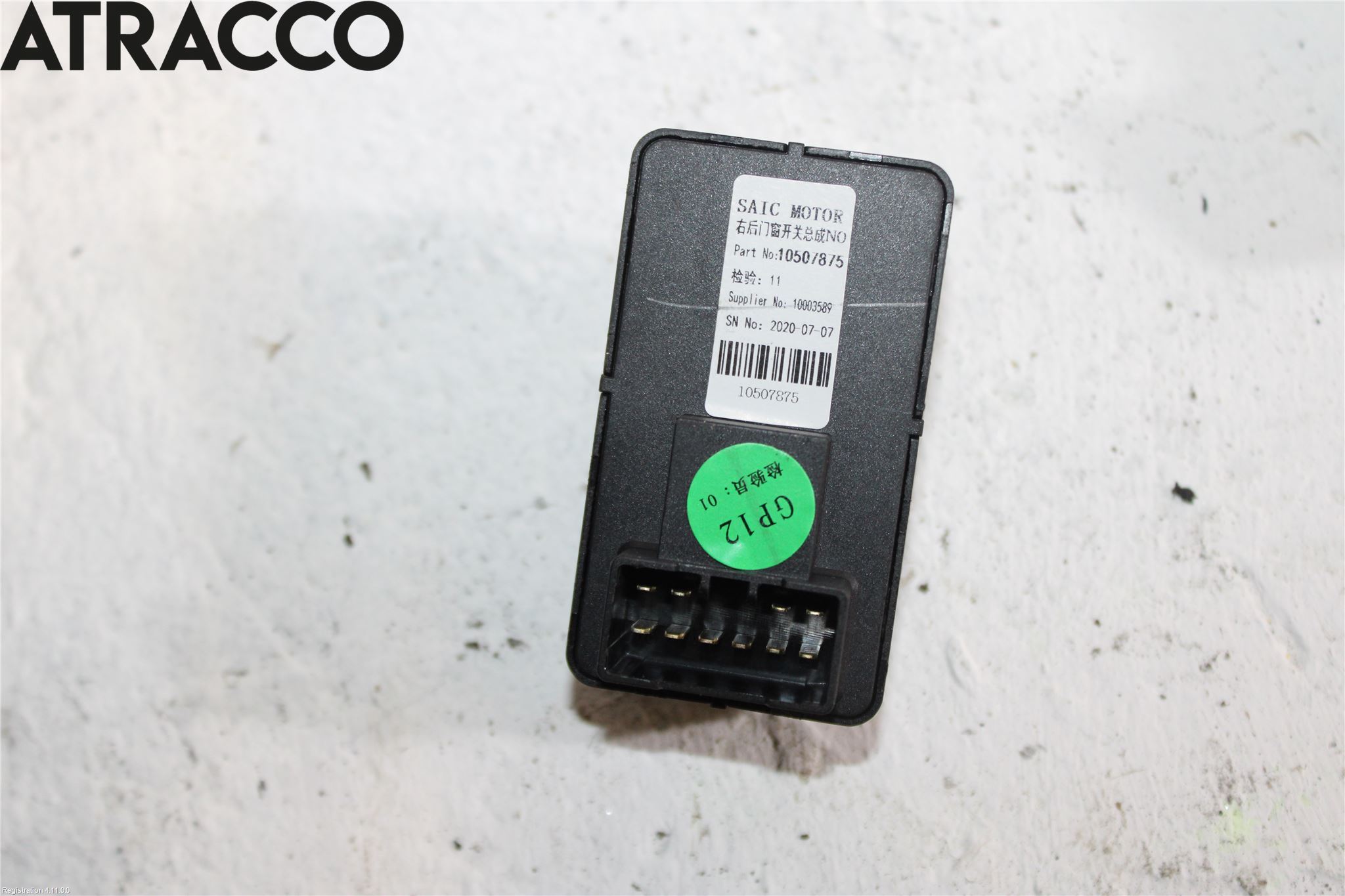 MG ZS EV 20- Bryter Vindusheis