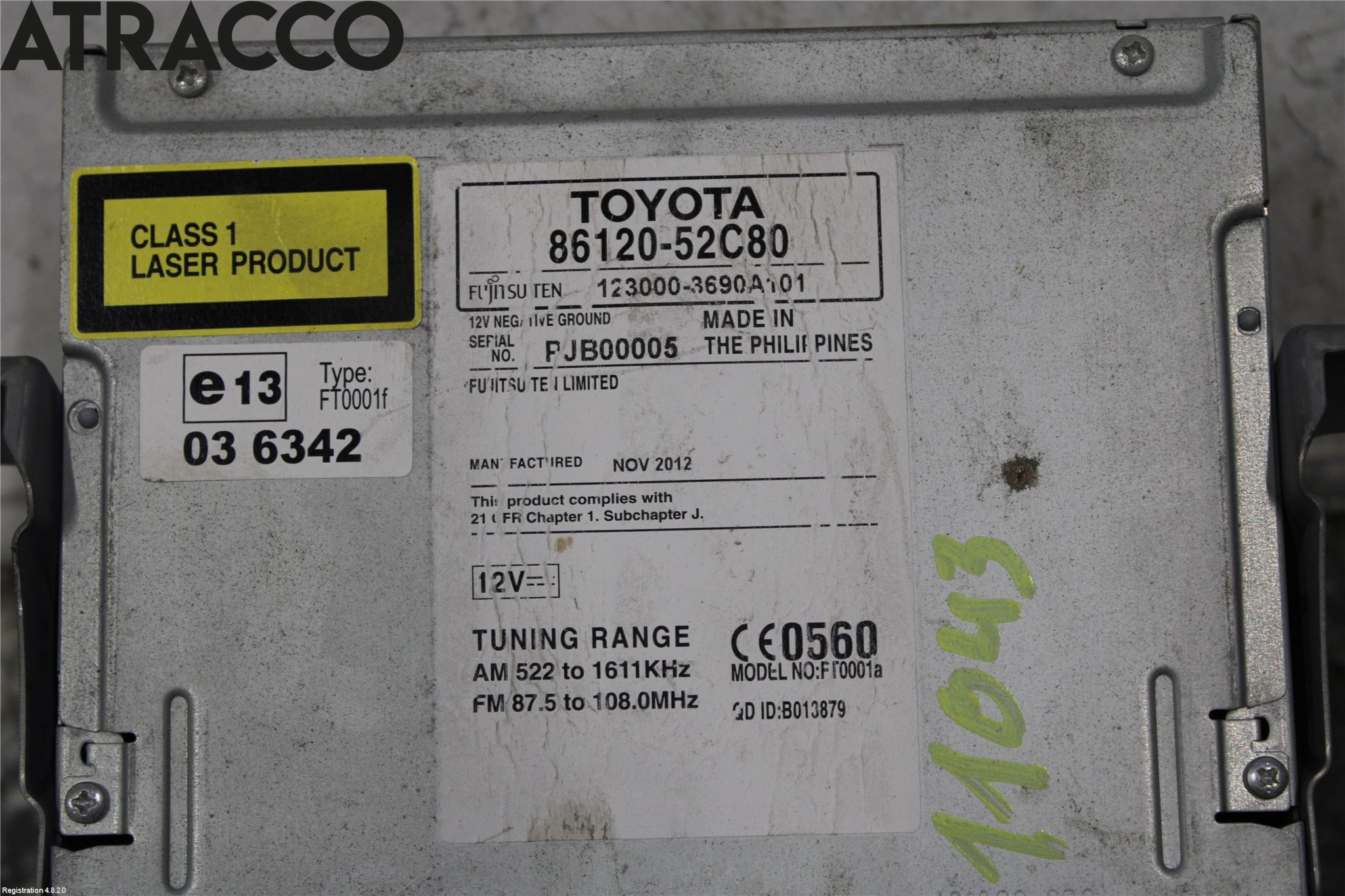 Toyota URBAN CRUISER Stereo Radio Med Cd