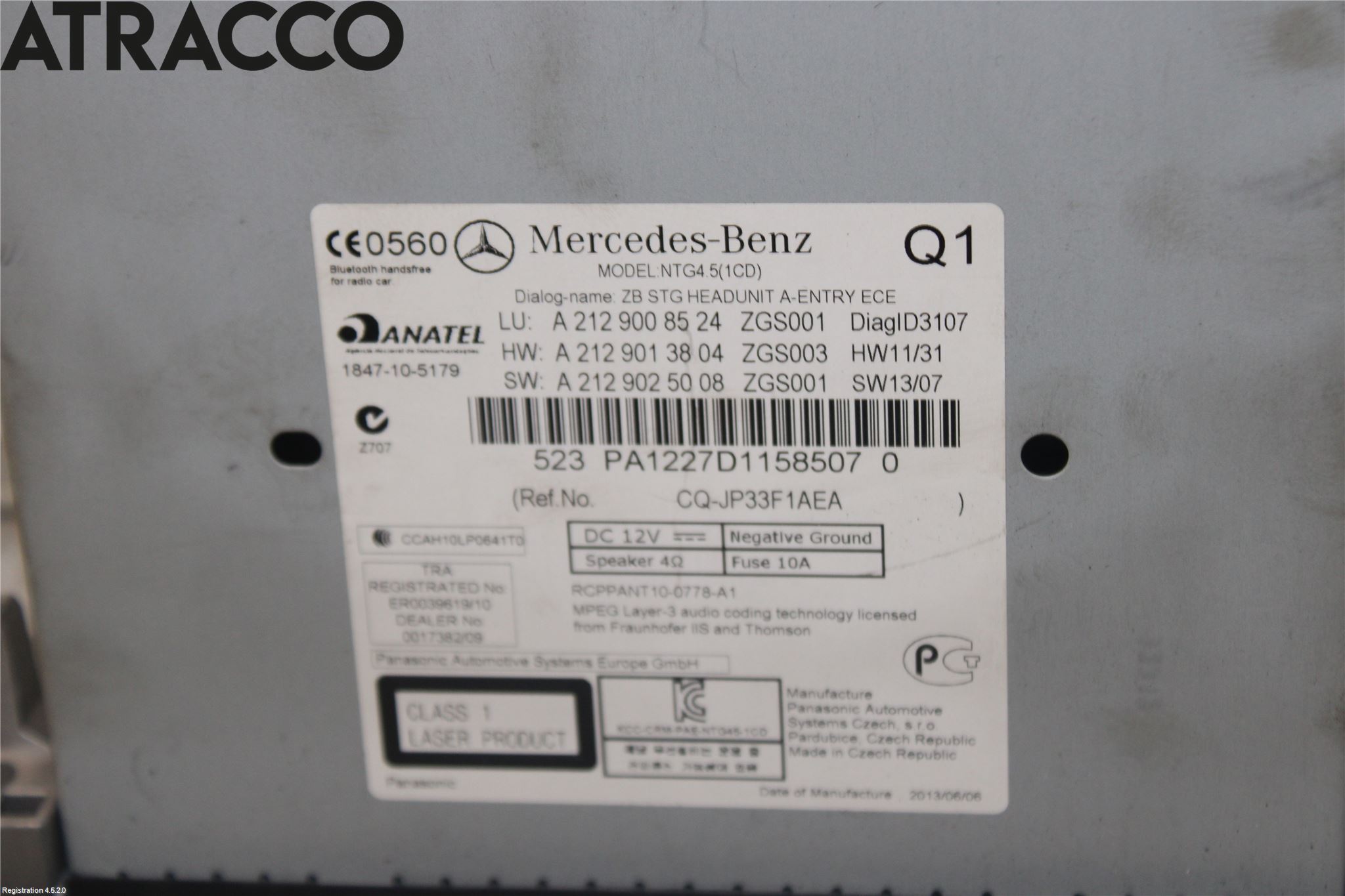 Mercedes-Benz MB E-KLASS (W212) 09-16 Stereo Radio Med Cd