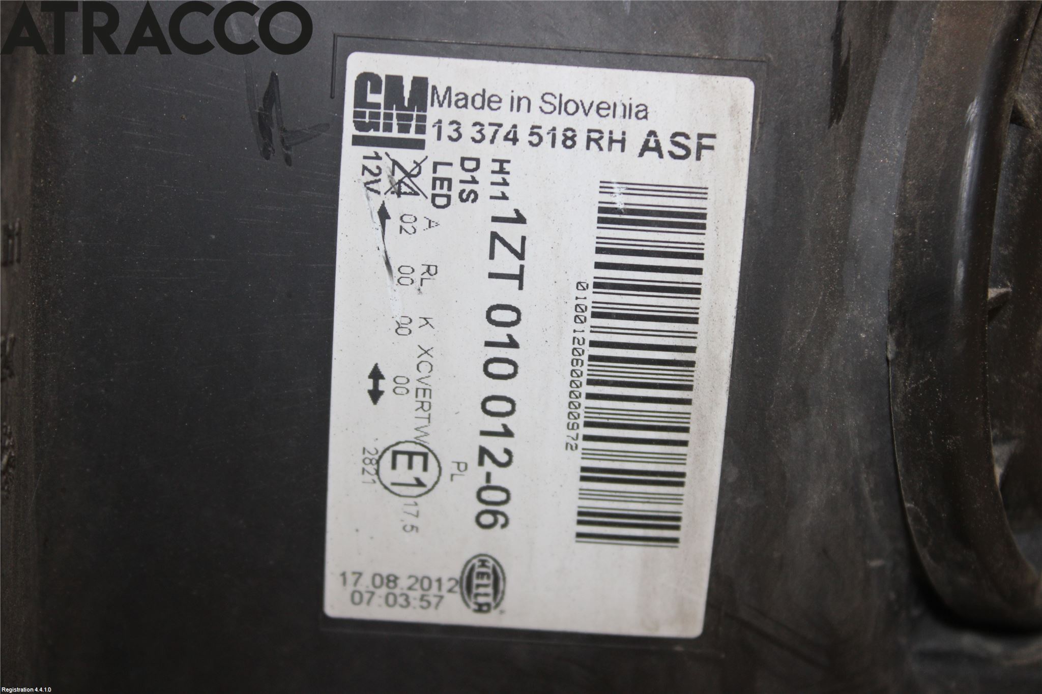 Opel ASTRA J 10-15 Frontlykt Høyre