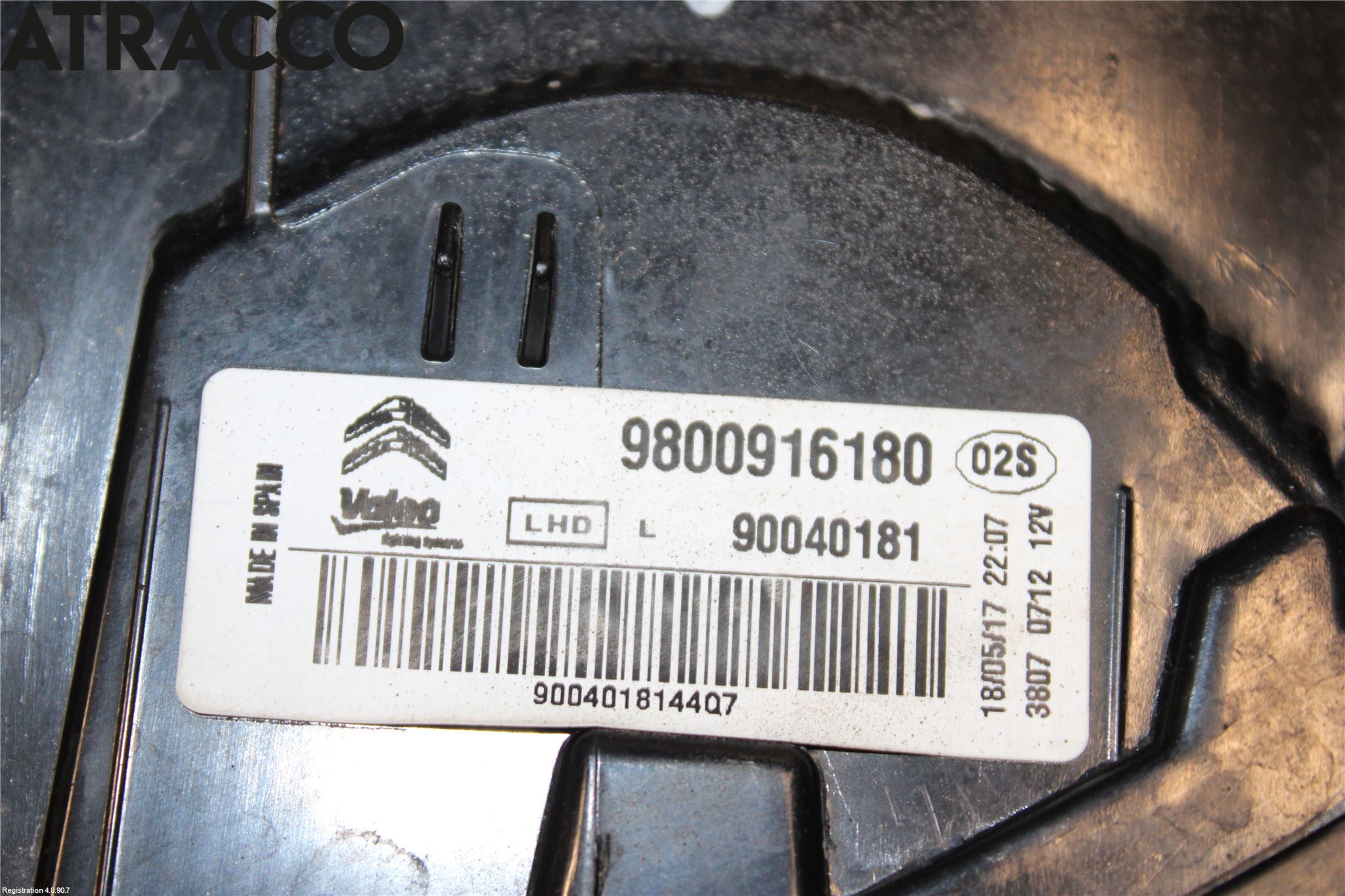 Citroen C4 CACTUS 14-20 Baklykt Venstre