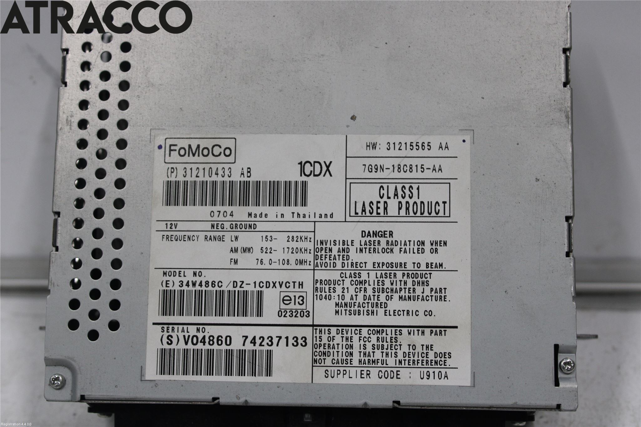 Volvo XC70 05-07 Stereo Radio Med Cd