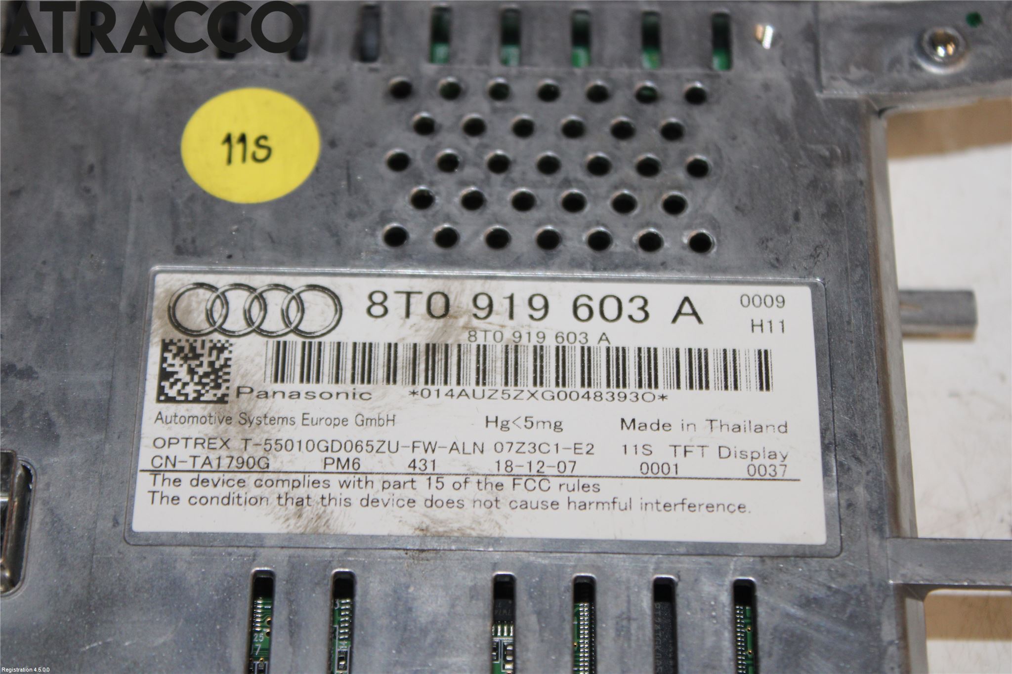 Audi A4/S4 08-11 Instr Skjerm Dvd-Gps-Ac-Tlf