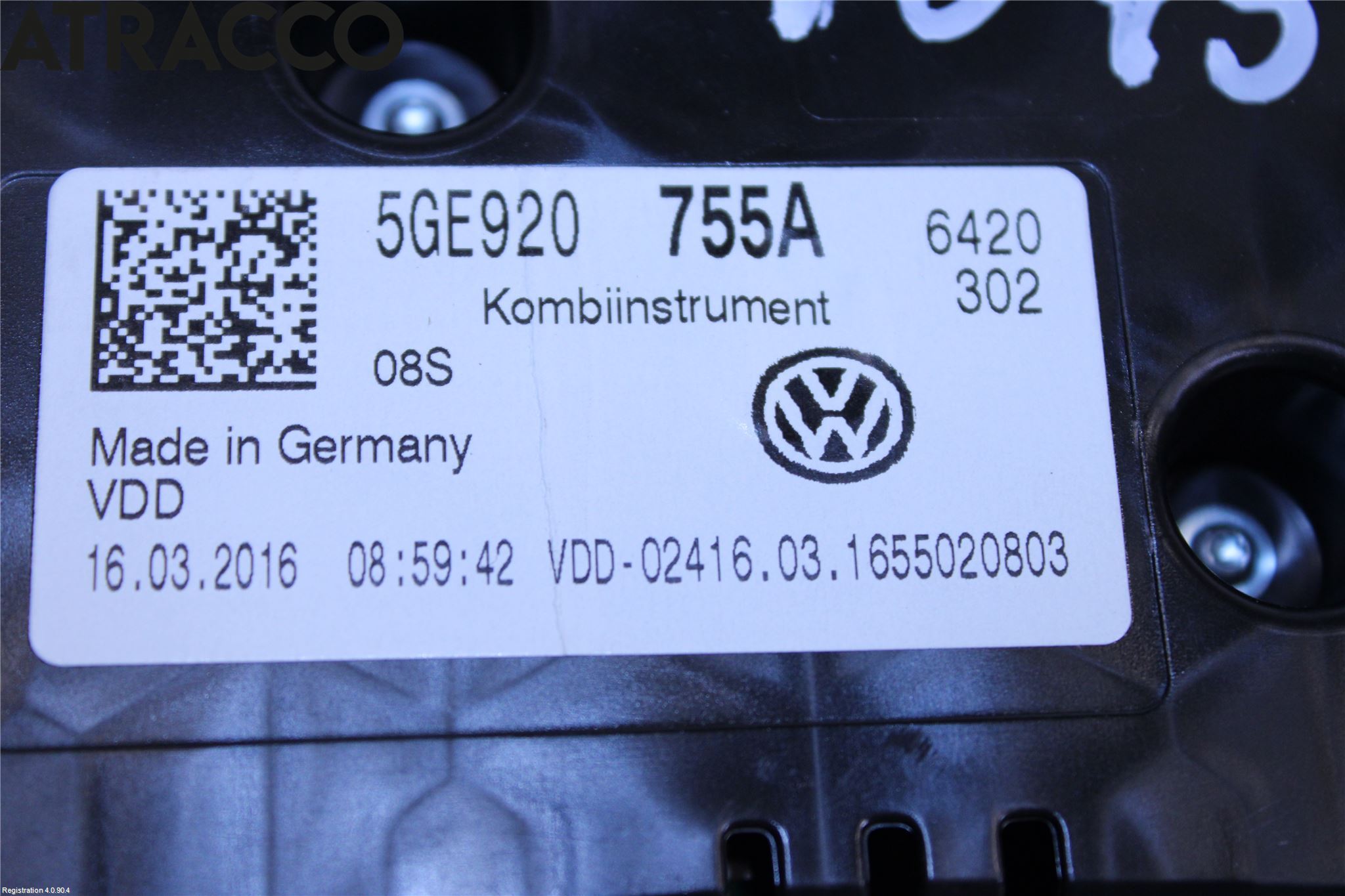 Volkswagen VW GOLF / E-GOLF VII 13-20 Instr Speedometer
