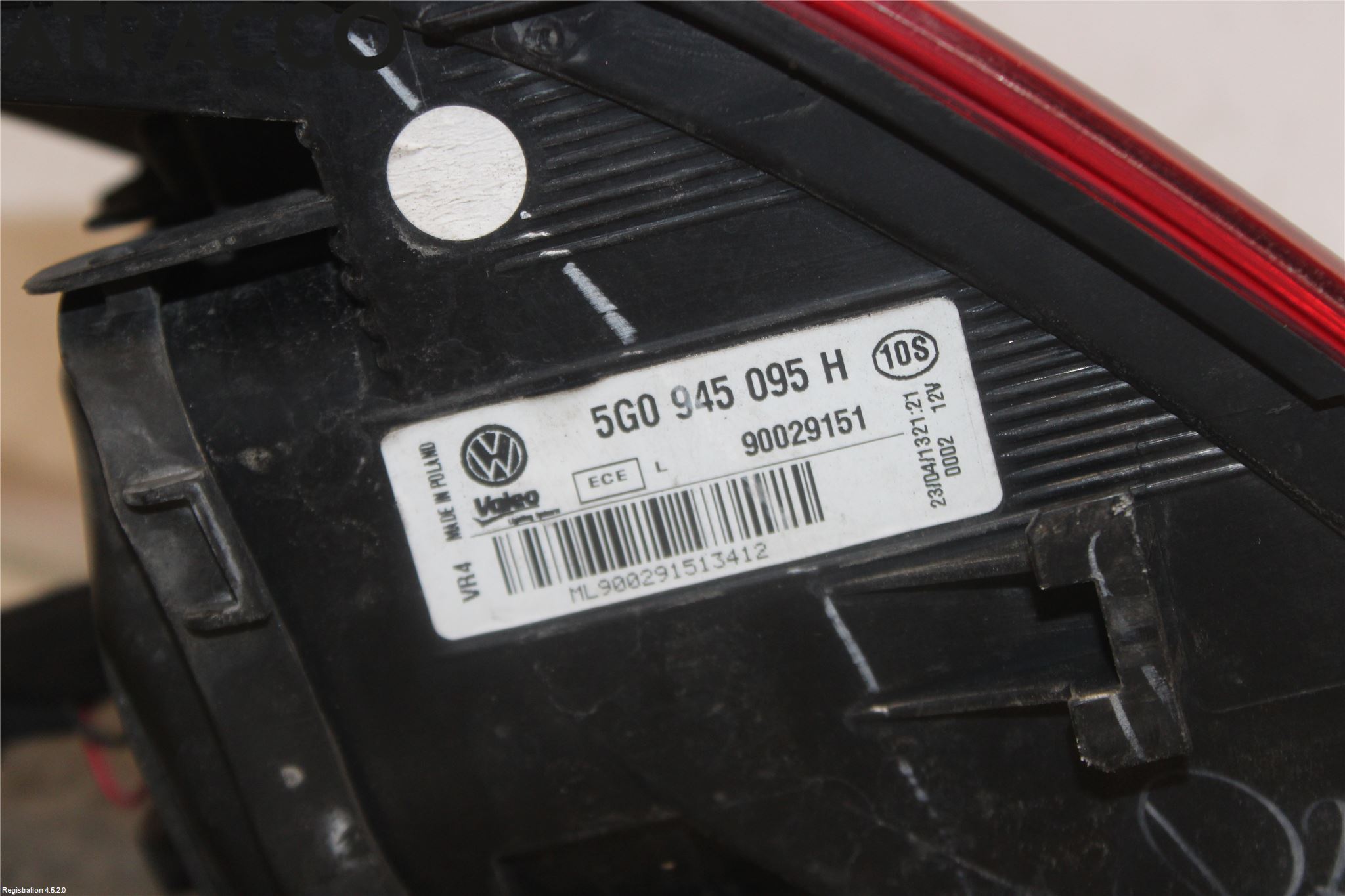 Volkswagen VW GOLF / E-GOLF VII 13-20 Baklykt Venstre