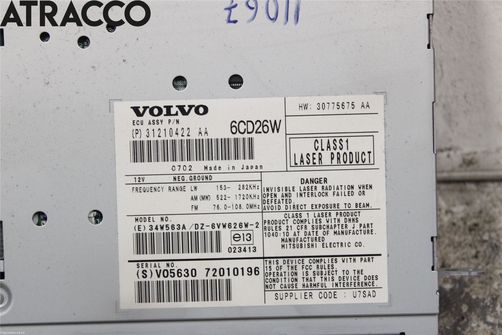 Volvo XC90 07-14 Stereo Radio Med Cd