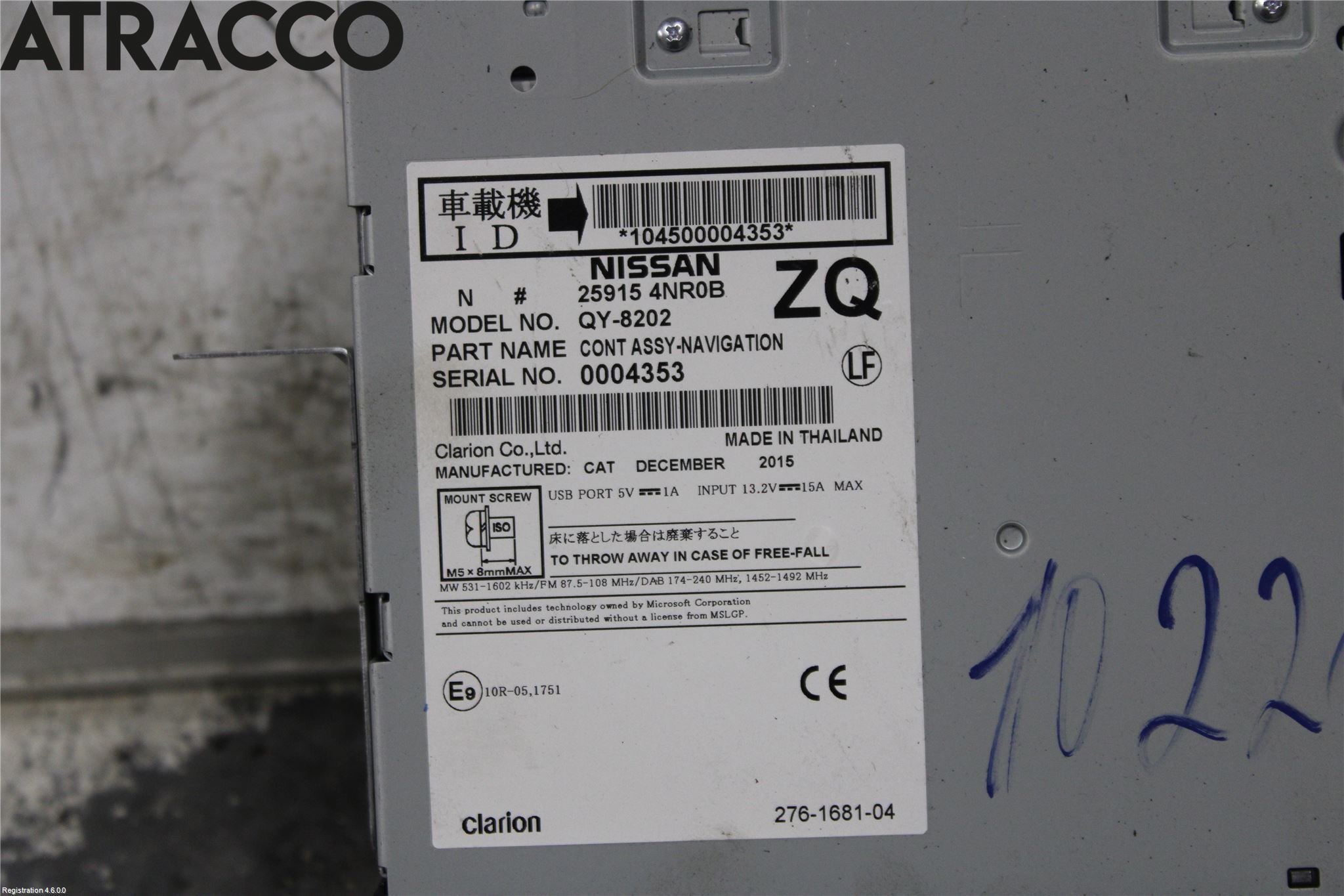 Nissan LEAF 11-17 Stereo Antenne Radio-Tv