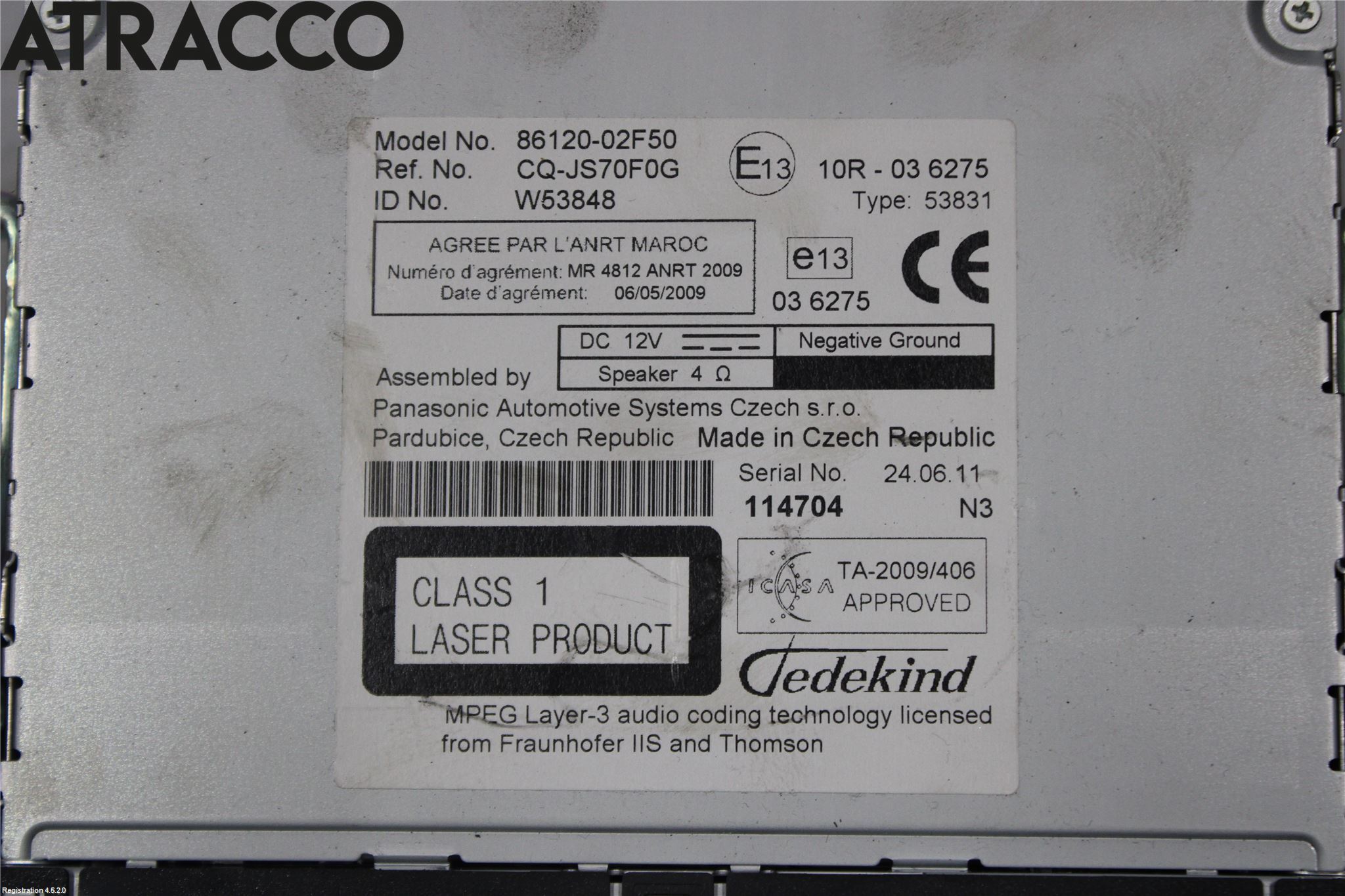 Toyota AURIS 10-12 Stereo Radio Med Cd