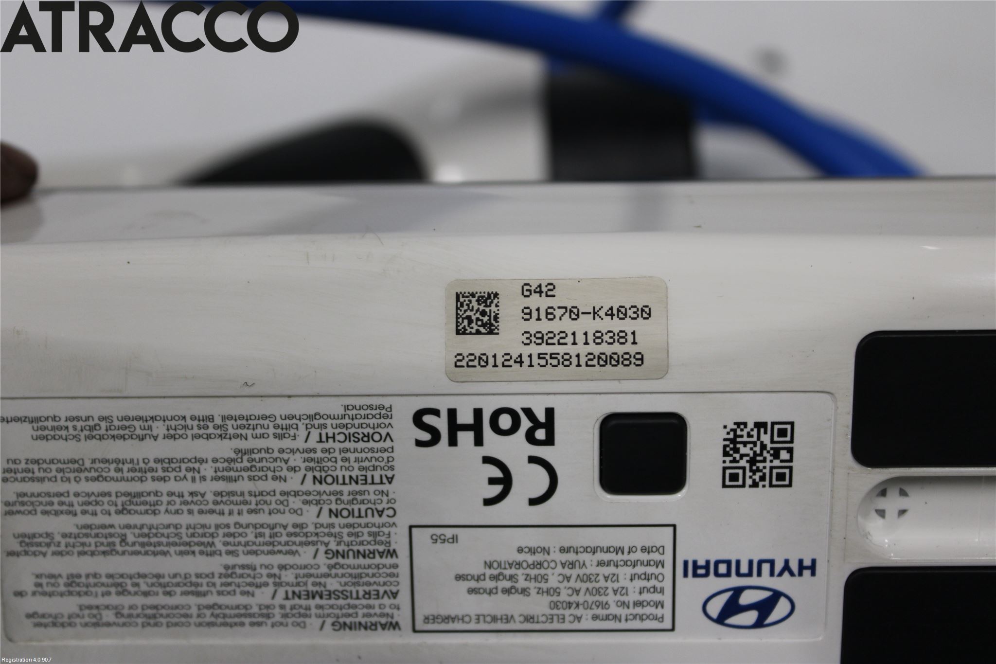 Hyundai KONA/ELECTRIC OS 18-23 Laddkabel Elbil