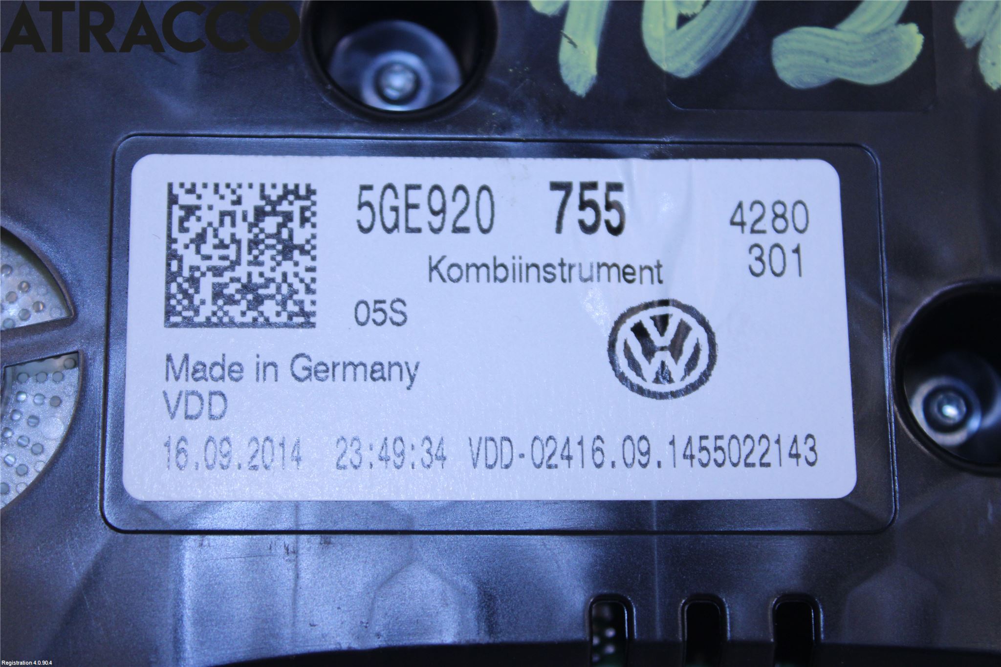 Volkswagen VW GOLF / E-GOLF VII 13-20 Instr Speedometer