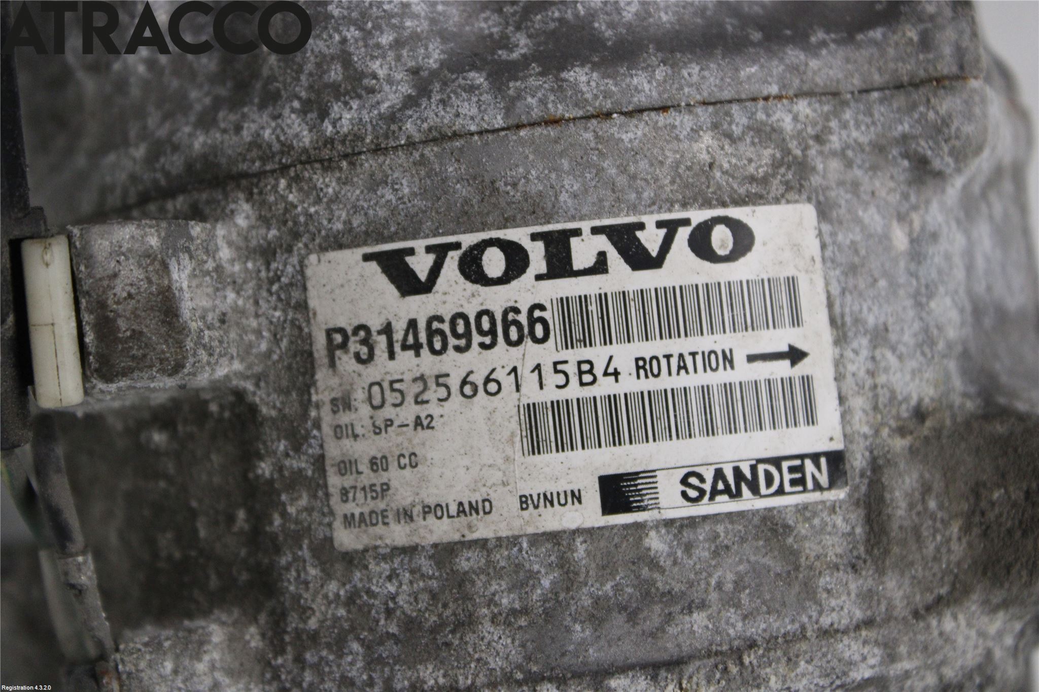 Volvo V40 12-19 Varme Ac Kompressor