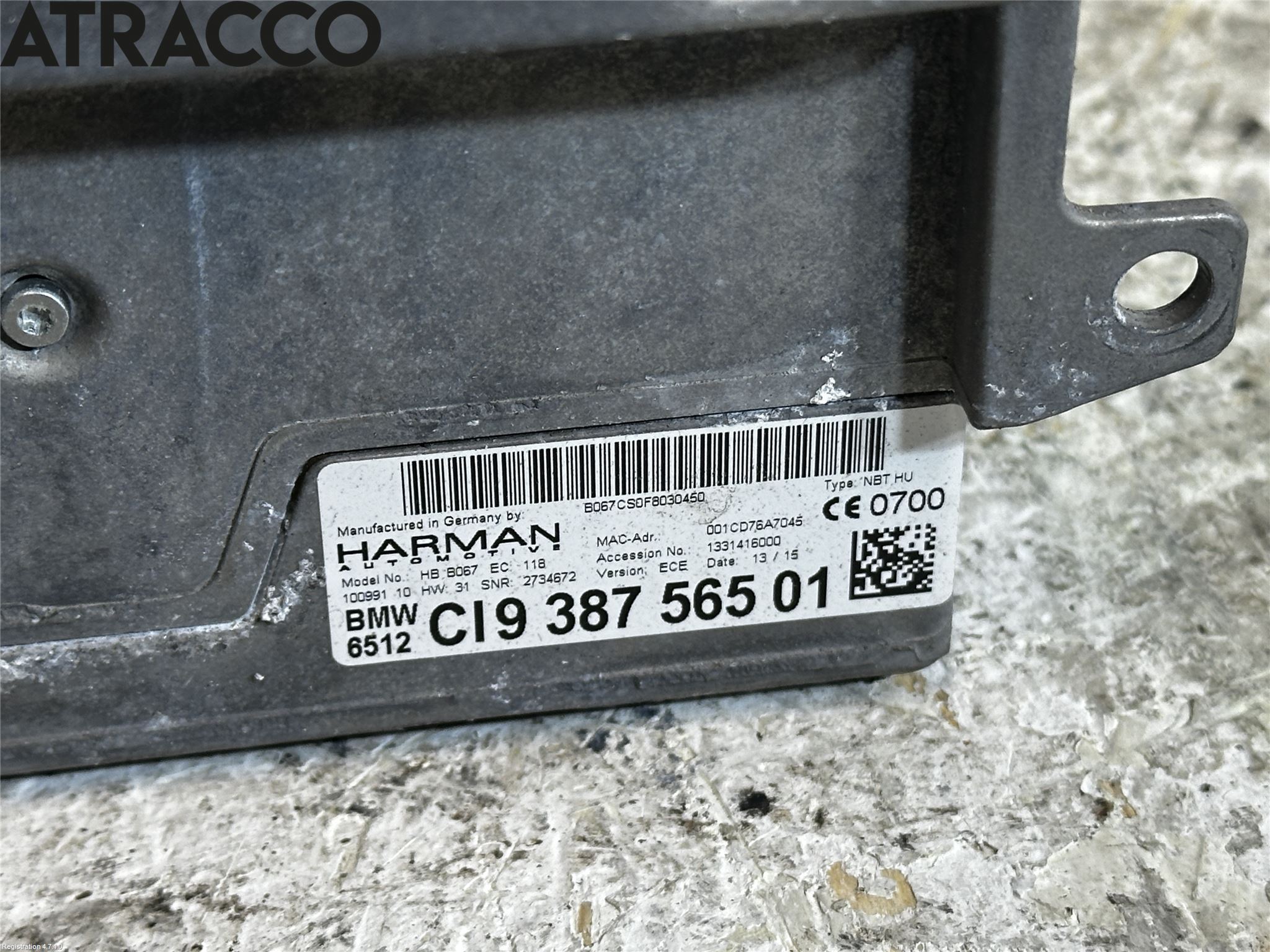 BMW 5 F10/F11/F18 09-17 Stereo Radio Med Cd