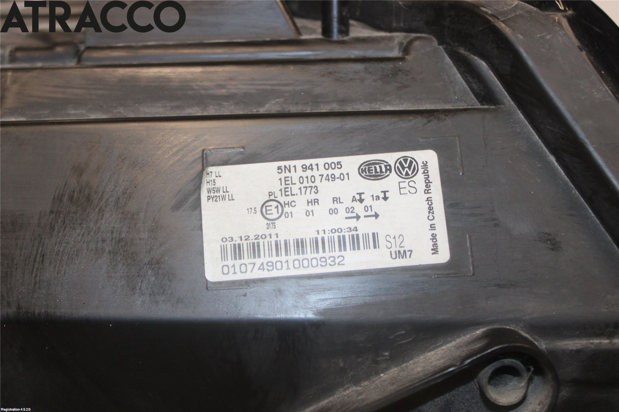 Volkswagen VW TIGUAN 07-16 Frontlykt Venstre