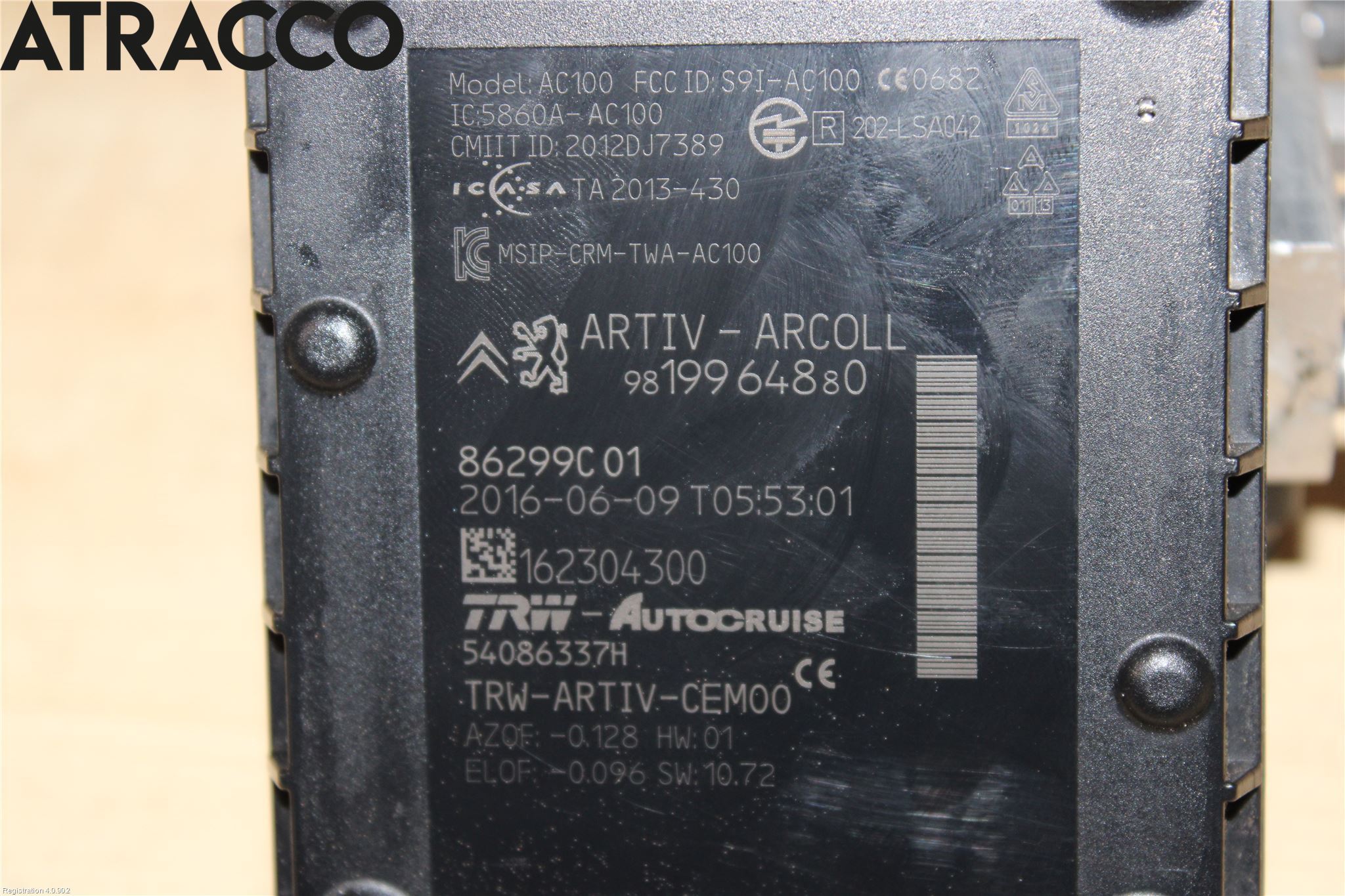 Peugeot 308 14-21 Sensor Kollisjonsbeskyttelse