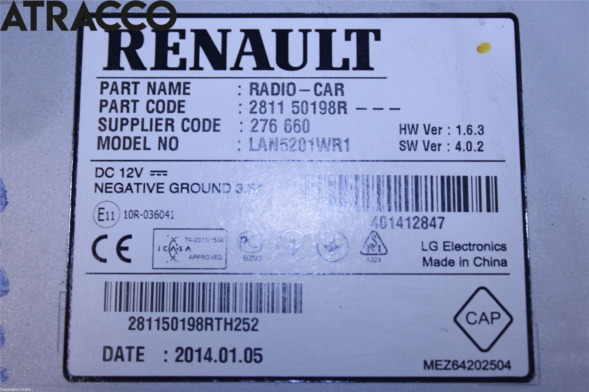 Renault CAPTUR 13-19 Stereo Radio