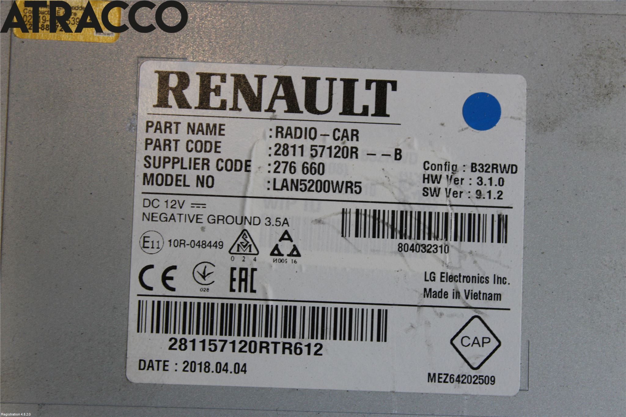 Opel VIVARO 15-19 Instr Skjerm Dvd-Gps-Ac-Tlf