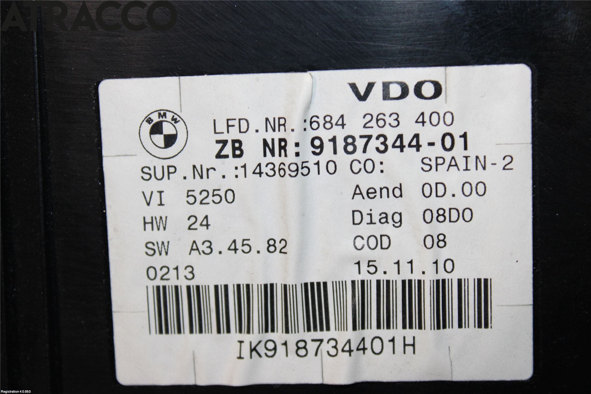 BMW 3 E90/91 SED/TOU 05-12 Instr Speedometer