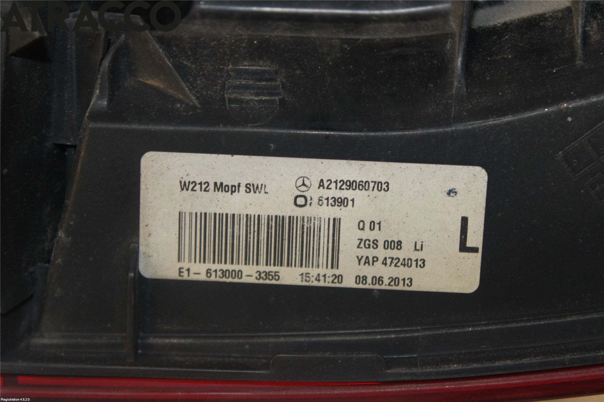 Mercedes-Benz MB E-KLASS (W212) 09-16 Baklykt Venstre