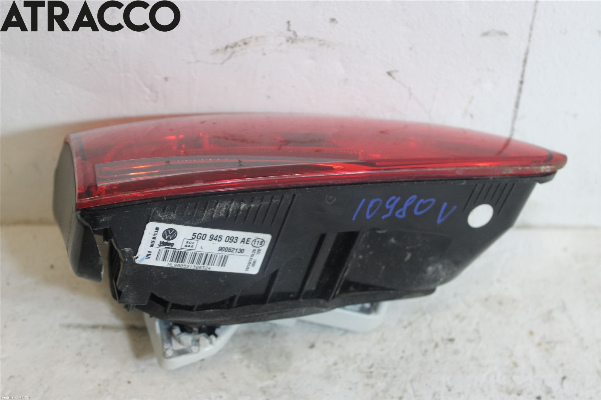 Volkswagen VW GOLF / E-GOLF VII 13-20 Baklykt Venstre  På Luke(Indre