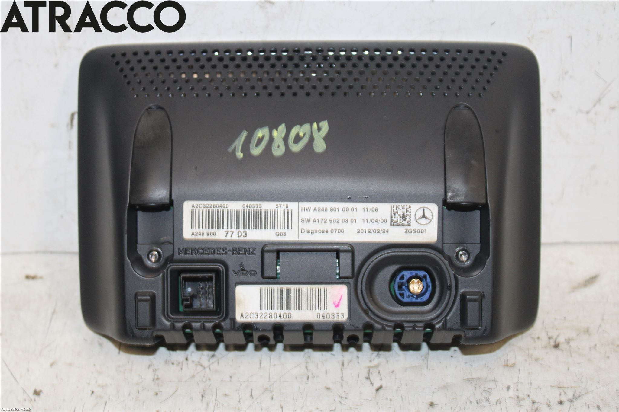 Mercedes-Benz MB B-KLASS (W246/W242) 12-19 Instr Skjerm Dvd-Gps-Ac-Tlf