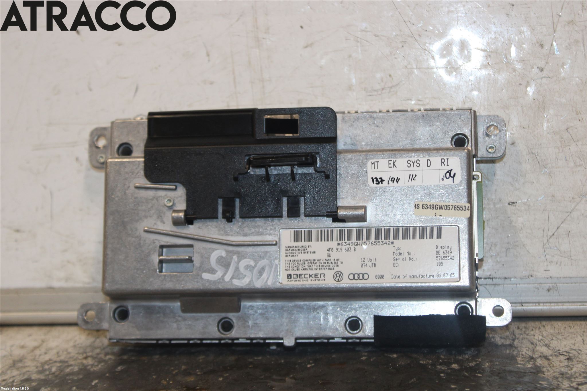 Audi A6/S6     05-11 Instr Skjerm Dvd-Gps-Ac-Tlf