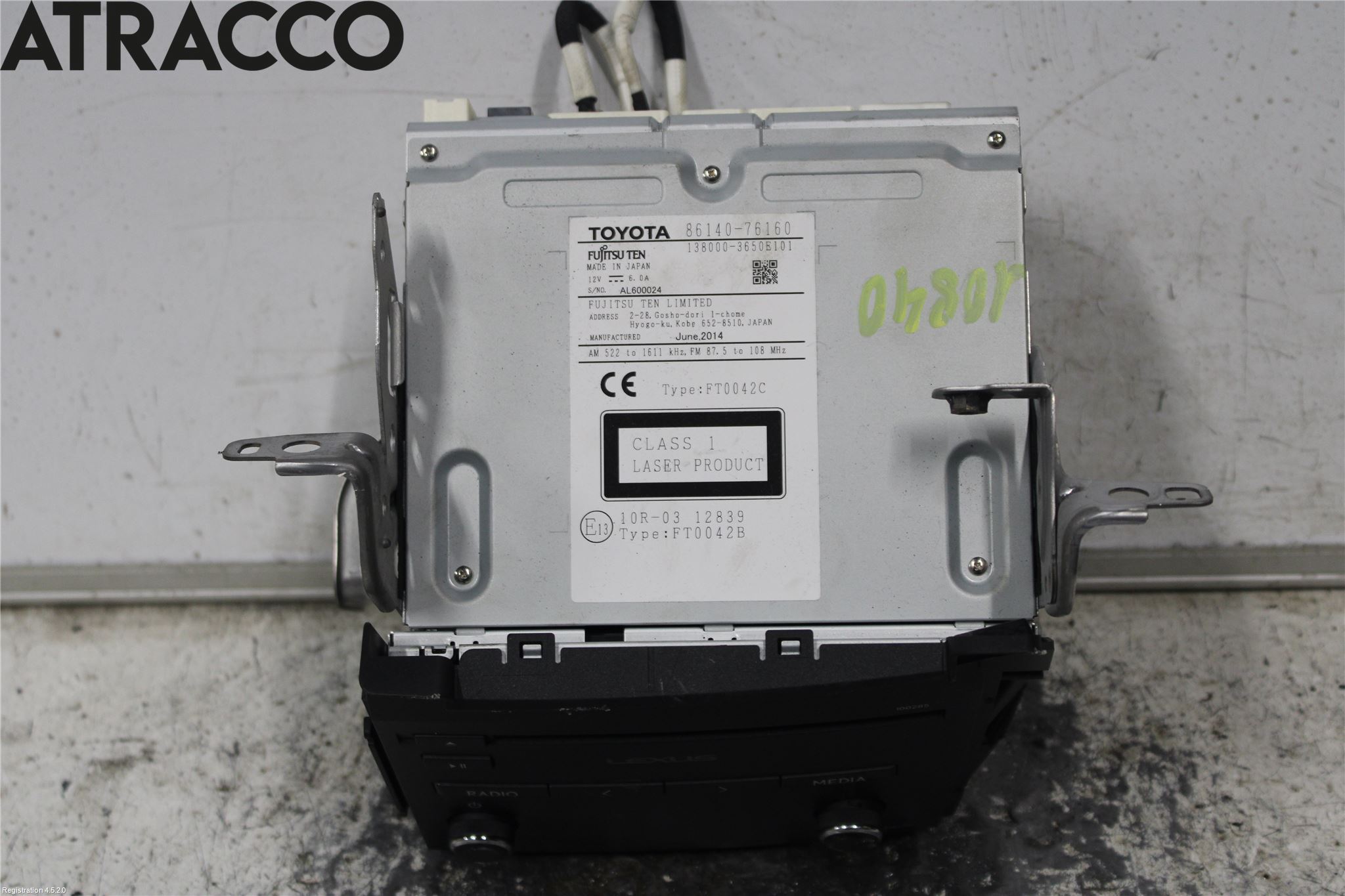 Lexus CT 200h Stereo Radio Med Cd