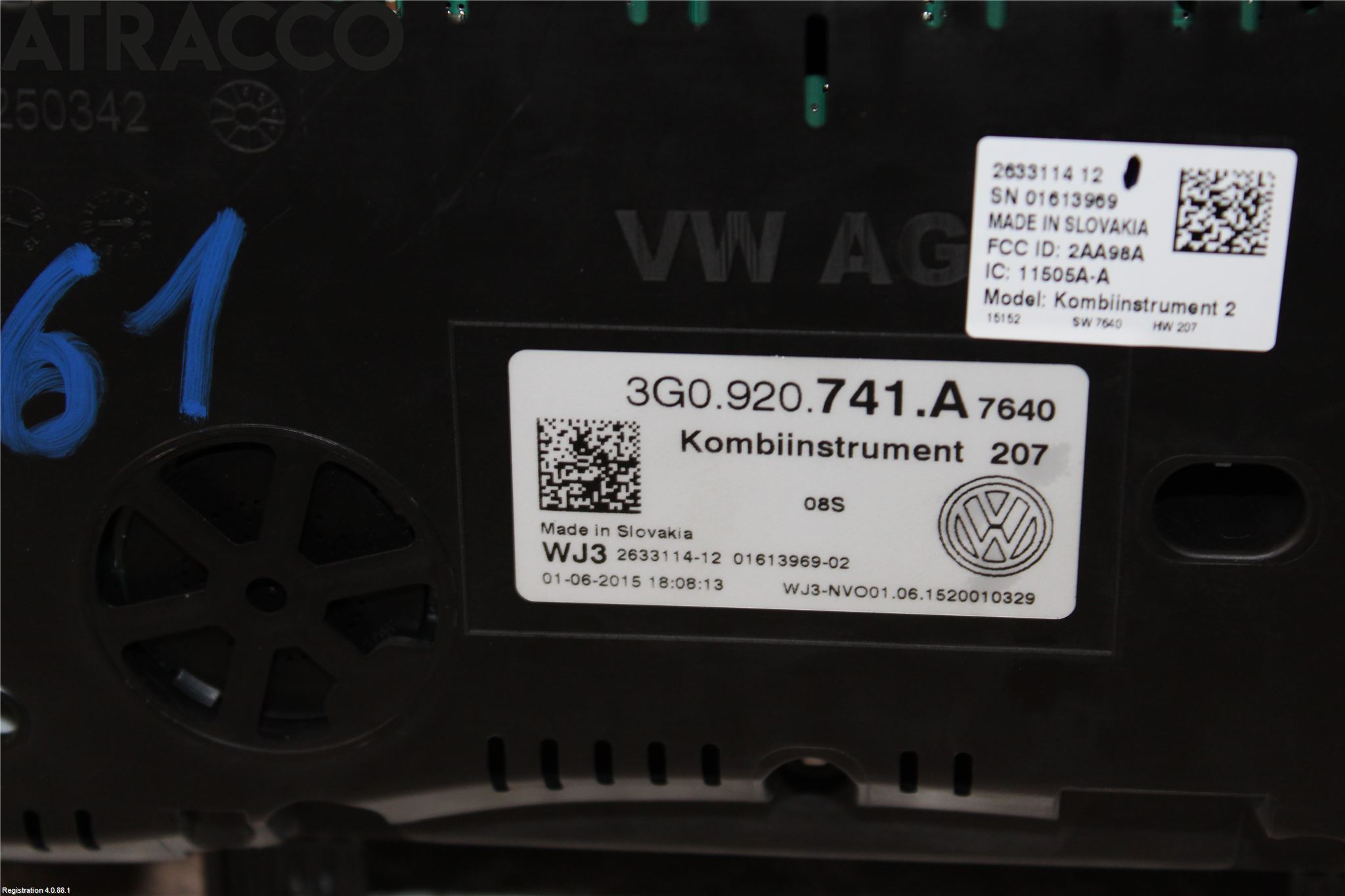 Volkswagen VW PASSAT 15-19 Instr Speedometer