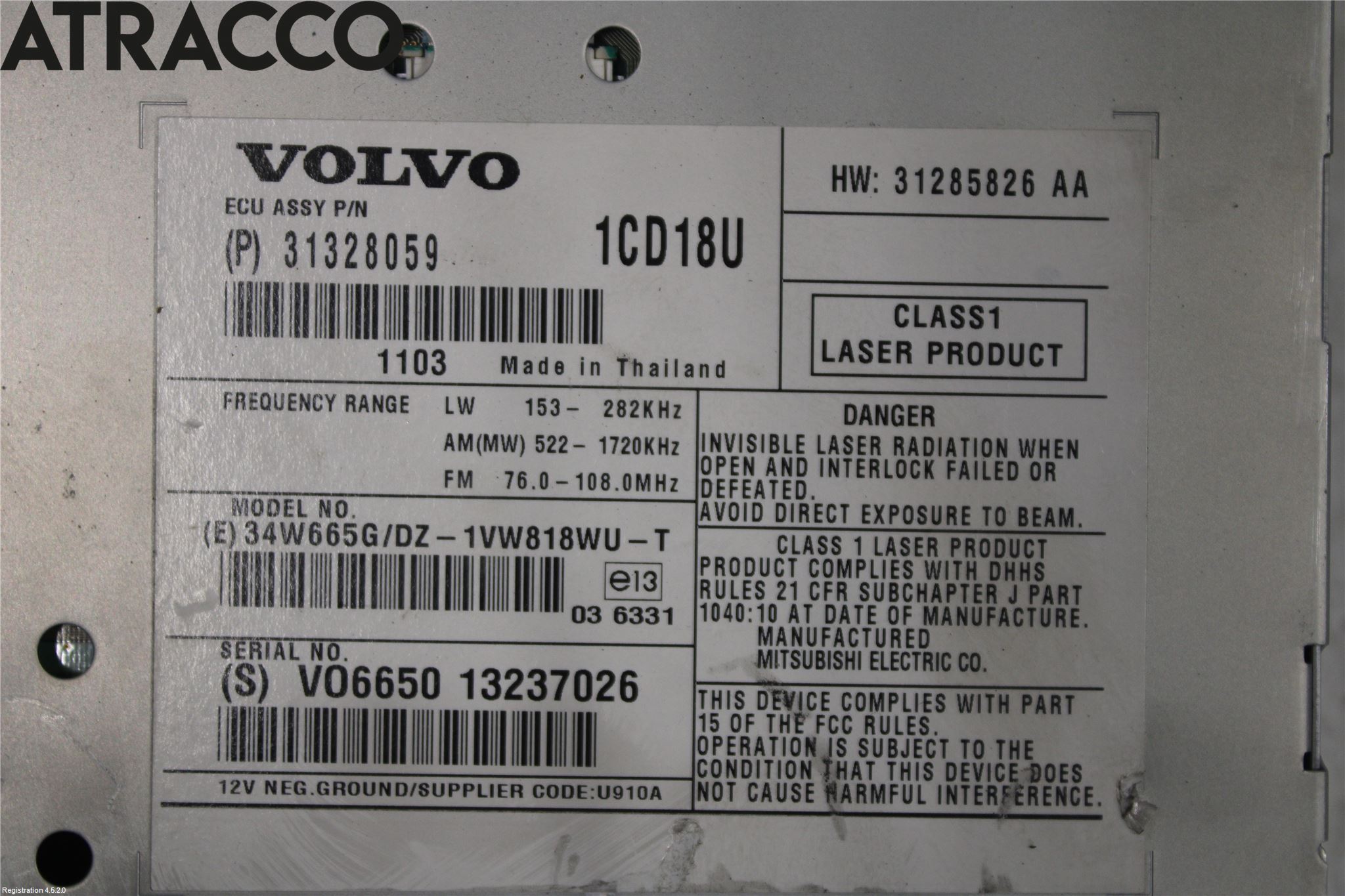 Volvo V50 08-12 Stereo Radio Med Cd