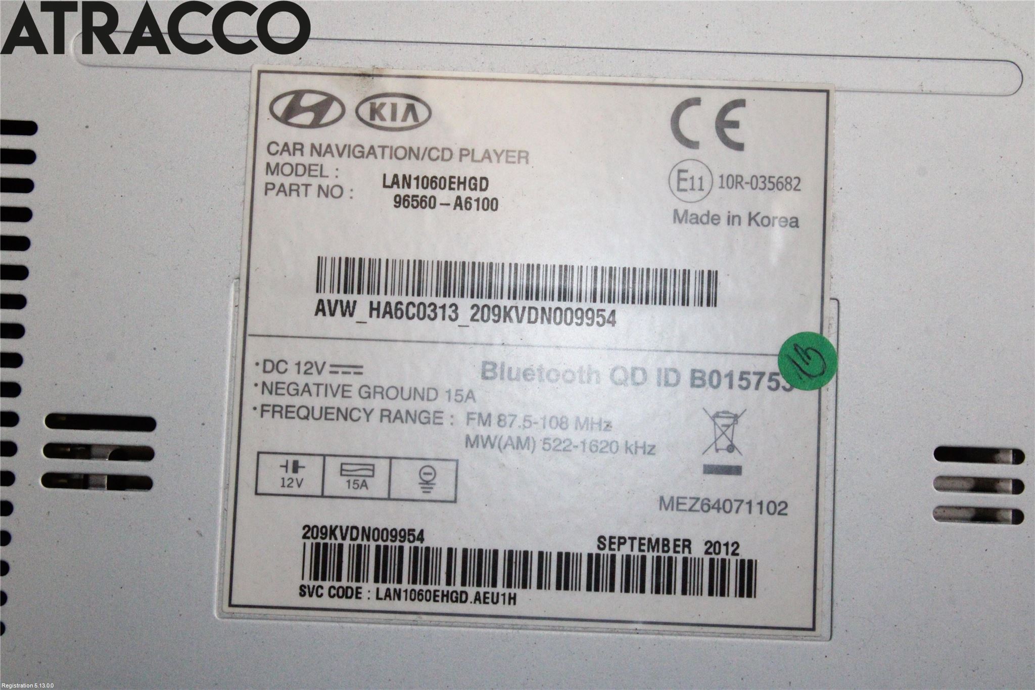 Hyundai i40 08-15 Stereo Radio Med Cd