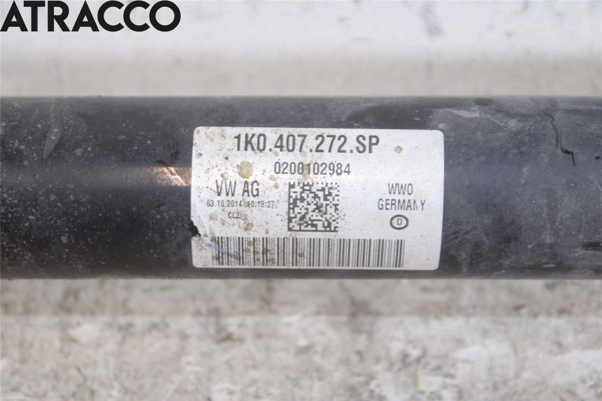 Volkswagen VW TOURAN 10-15 Drivaksel Foran Kompl Høyre