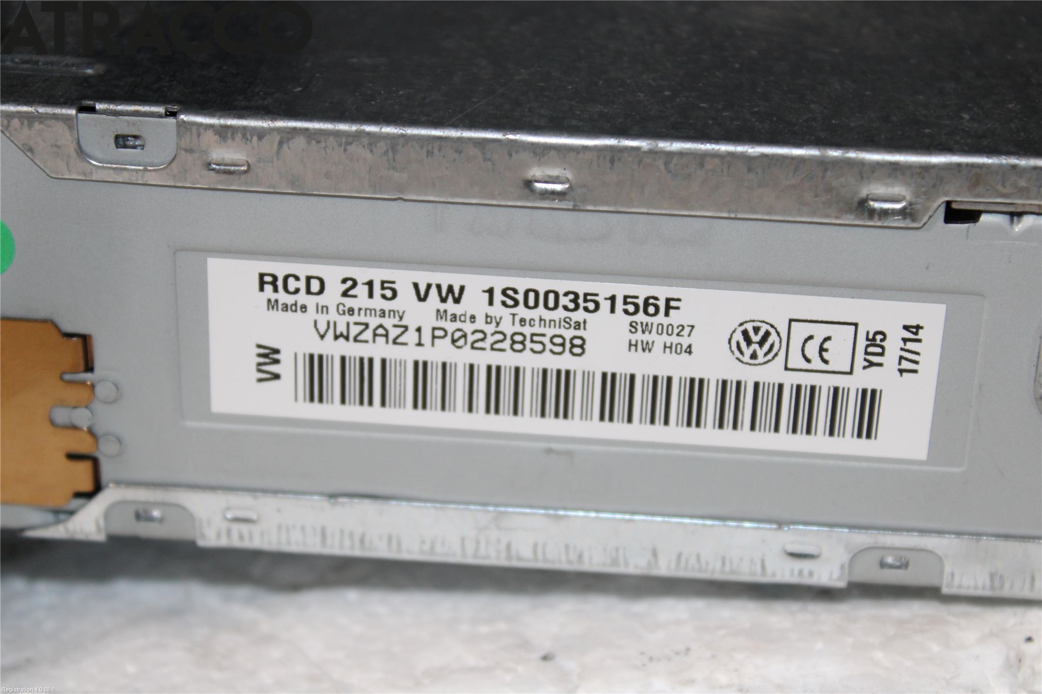 Volkswagen VW UP! / E-UP! Stereo Radio Med Cd