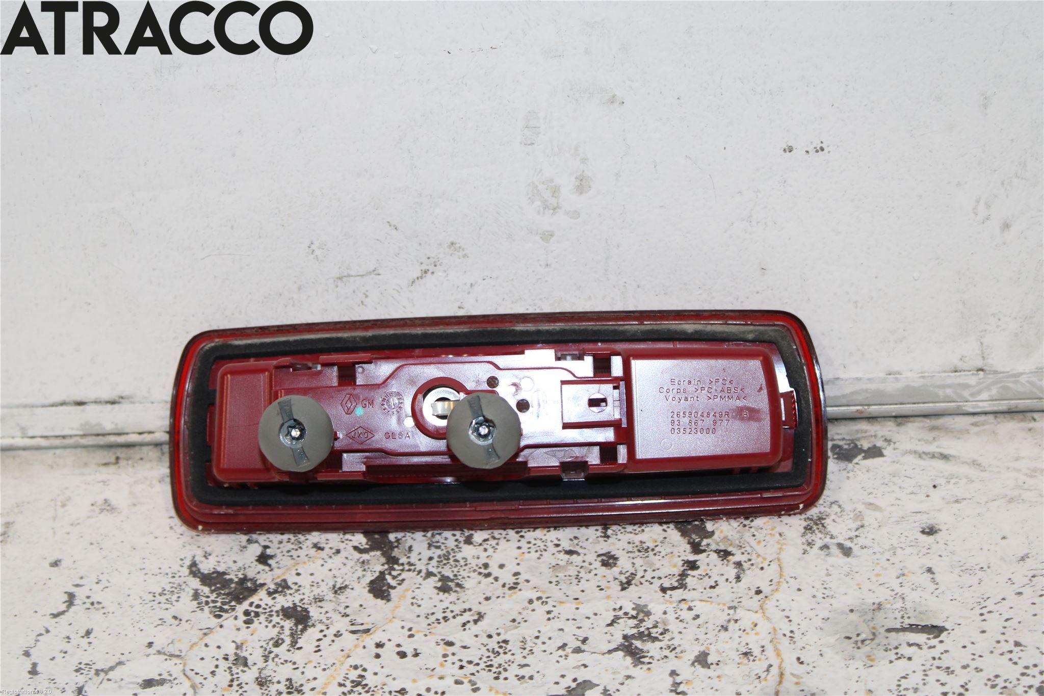 Opel VIVARO 15-19 Bremselys Bakrute