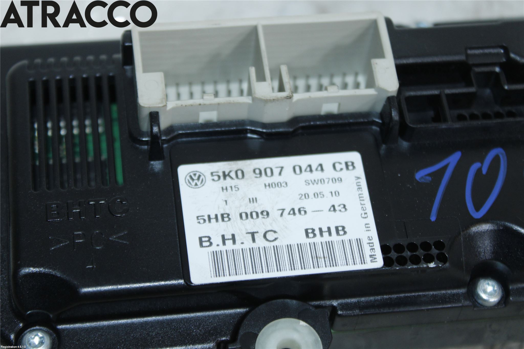 Volkswagen VW GOLF VI 09-13 Varme Ac Betjening-Display