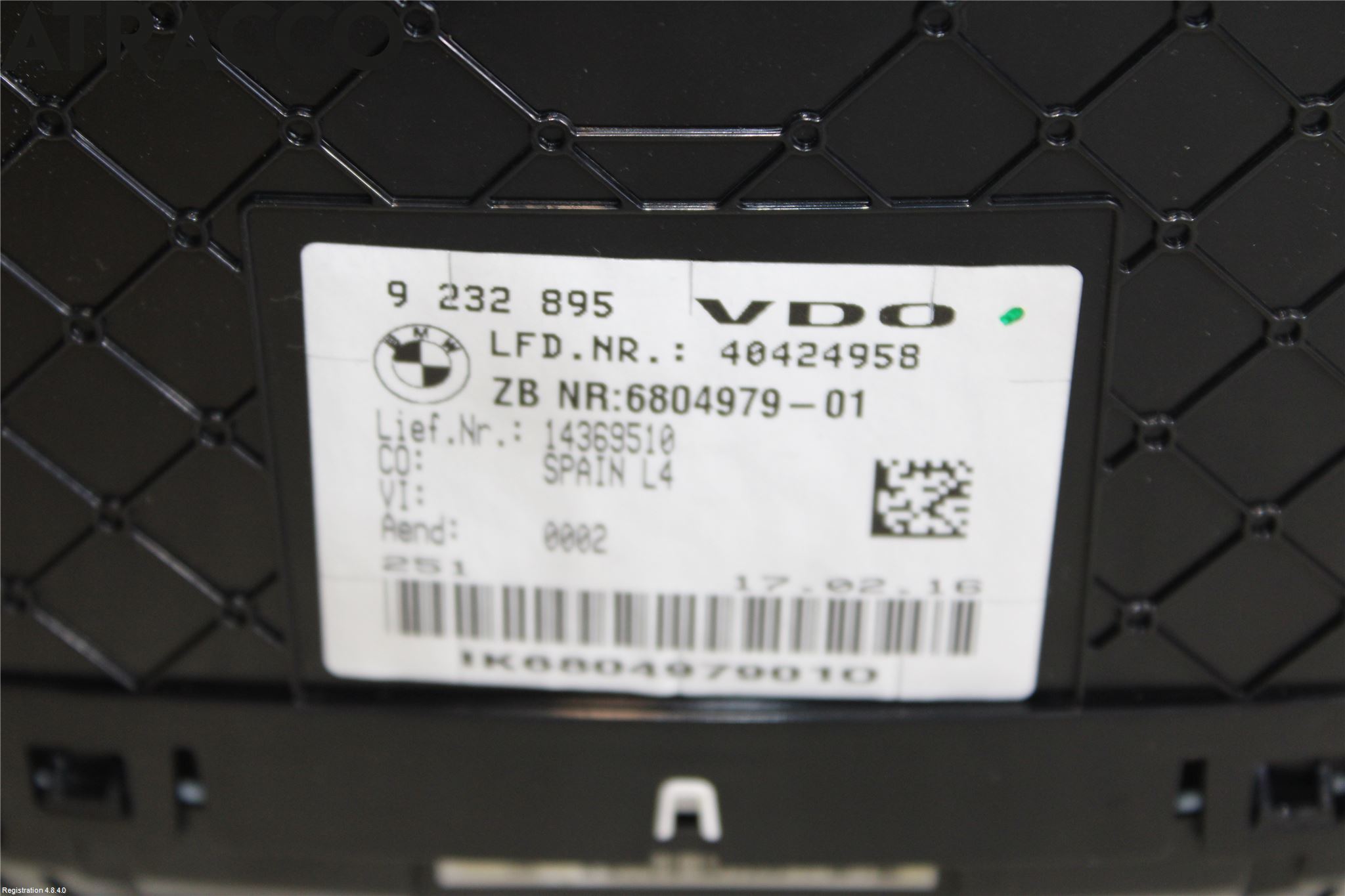 BMW 3 F30/F31/F80 12-19 Instr Kombinert