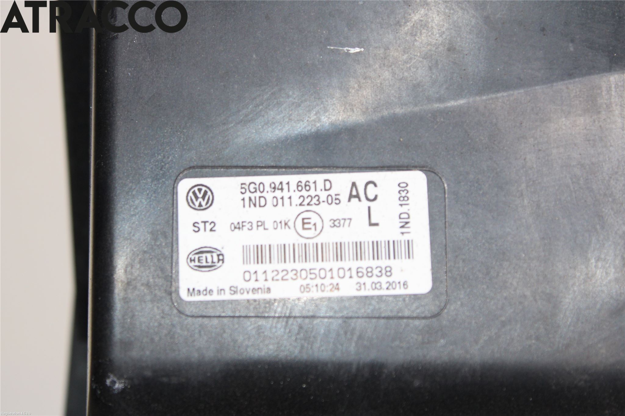 Volkswagen VW GOLF / E-GOLF VII 13-20 Frontlykt-Kurve-Tåkelys