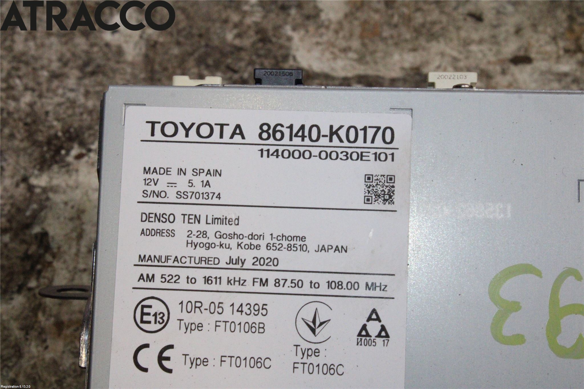 Toyota YARIS XP21 20- Stereo Radio Med Cd