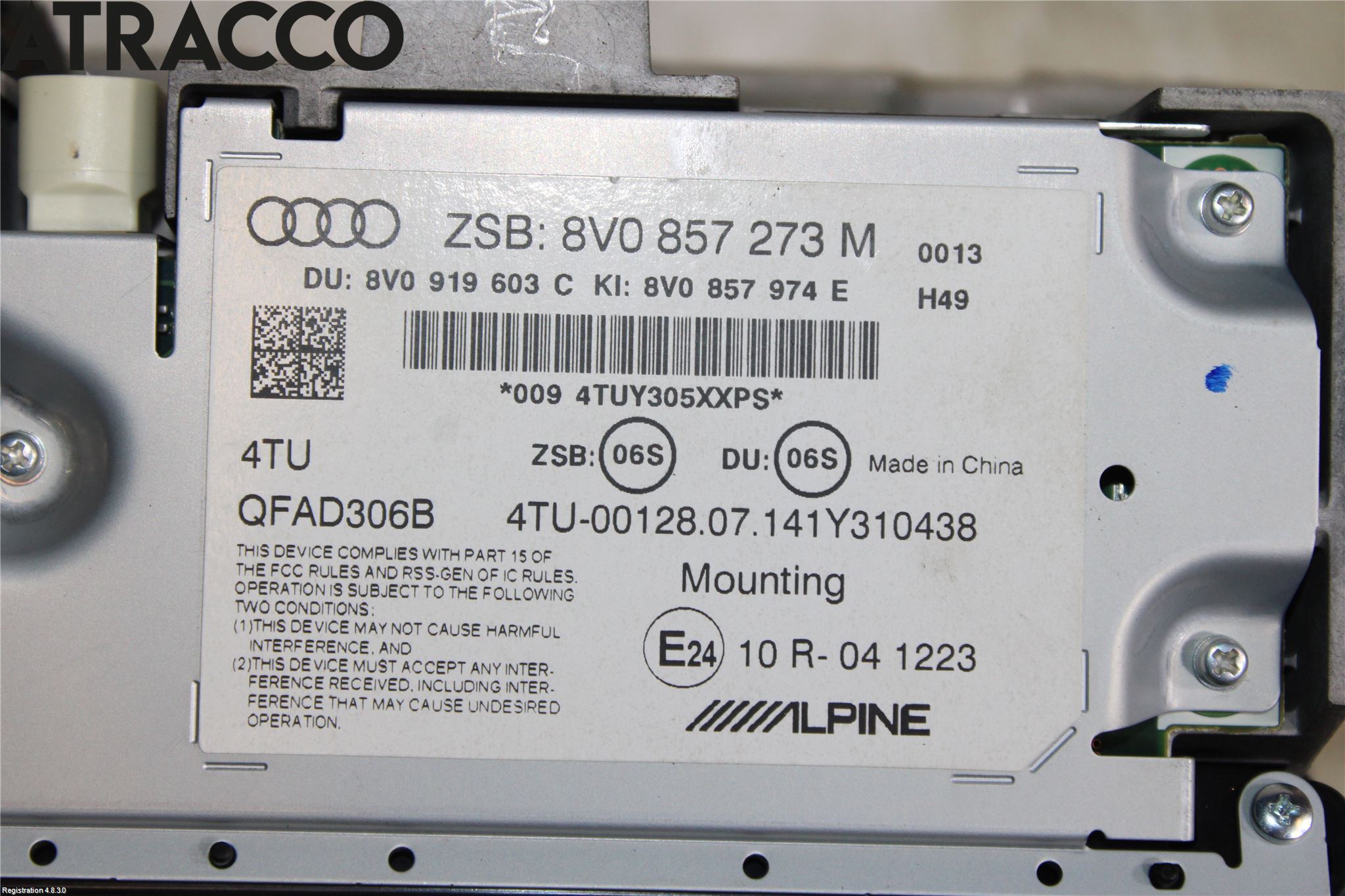 Audi A3/S3 8V 13-20 Instr Skjerm Dvd-Gps-Ac-Tlf