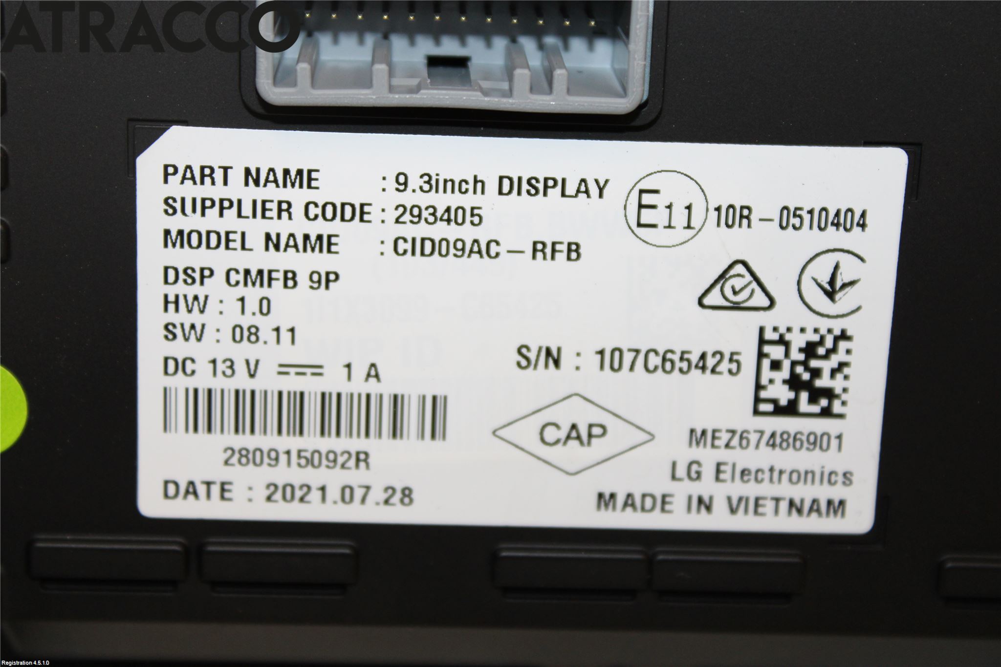 Renault ZOE/E-TECH 13- Kjørecomputer