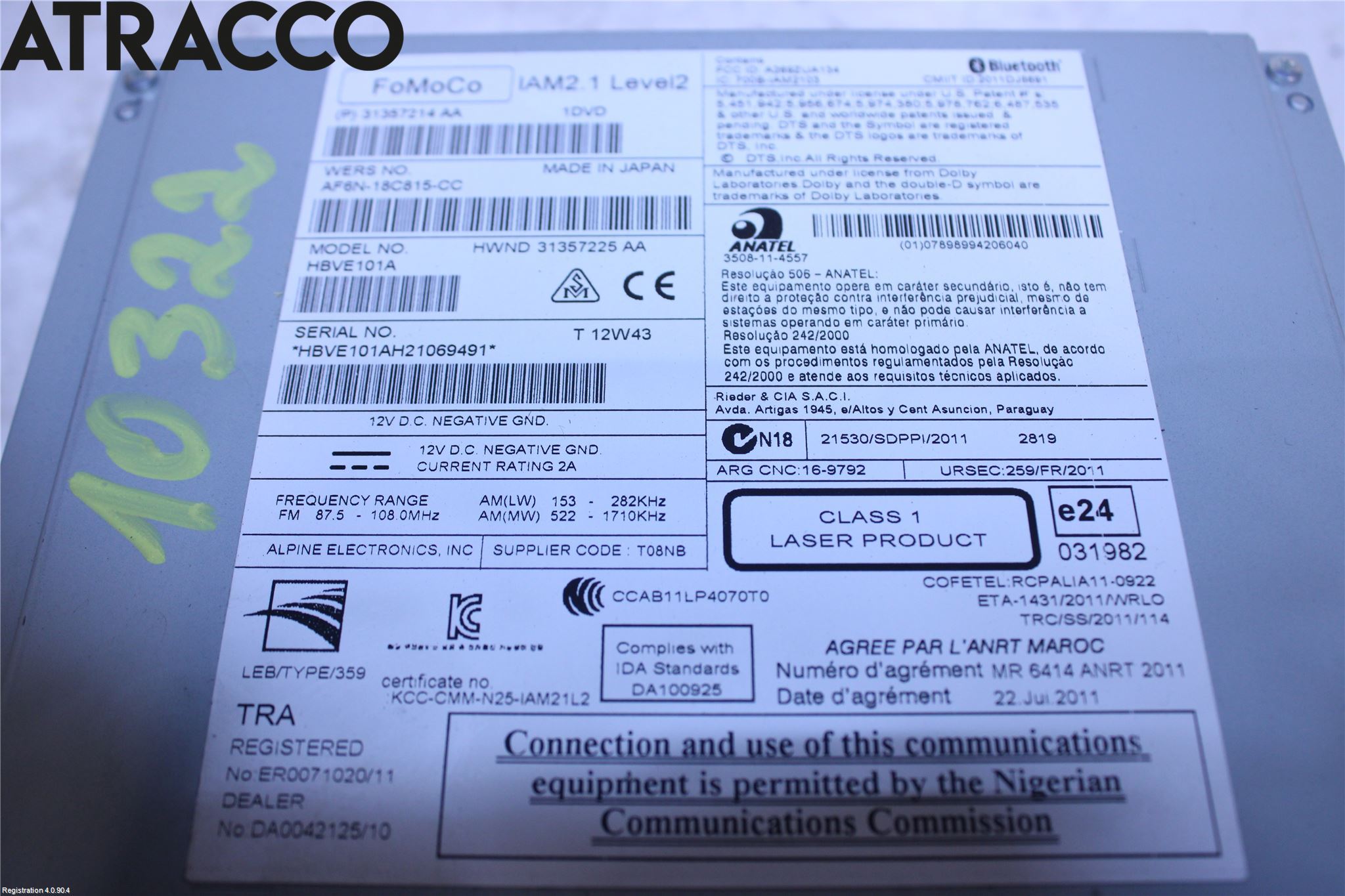 Volvo V40 12-19 Stereo Radio Med Cd