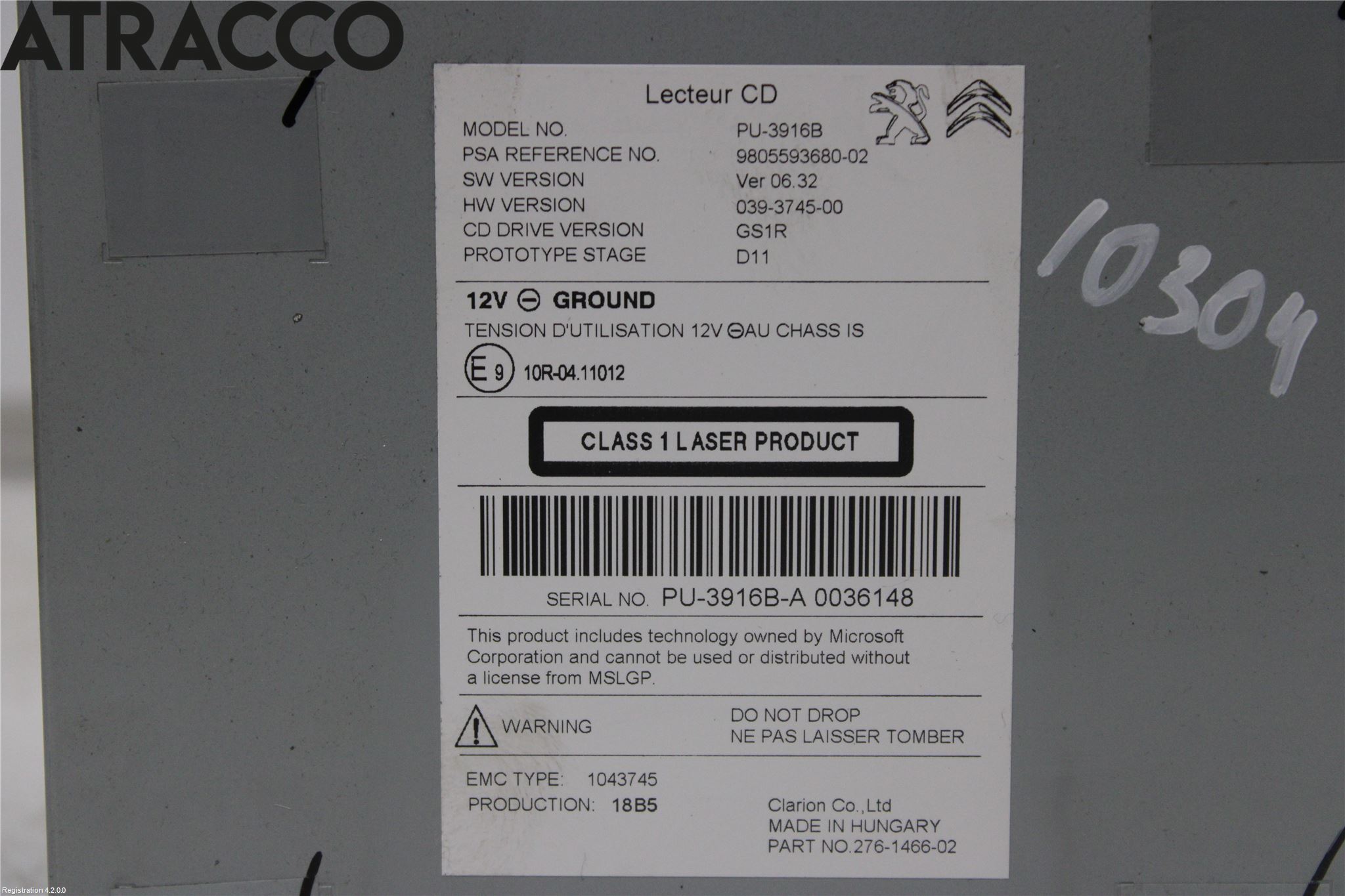 Peugeot 308 14-21 Stereo Cd Veksler