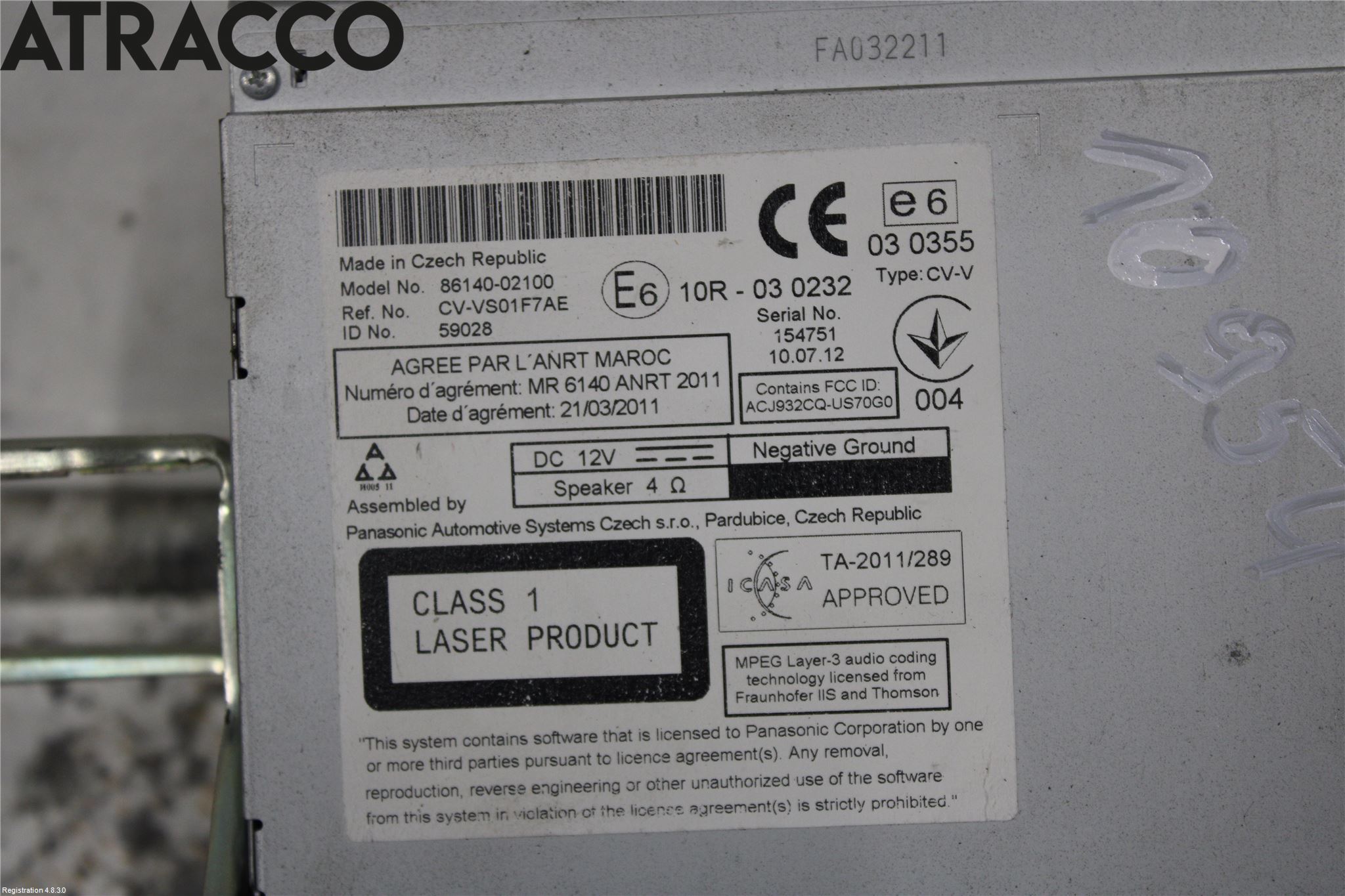 Toyota AURIS 10-12 Stereo Radio Med Cd