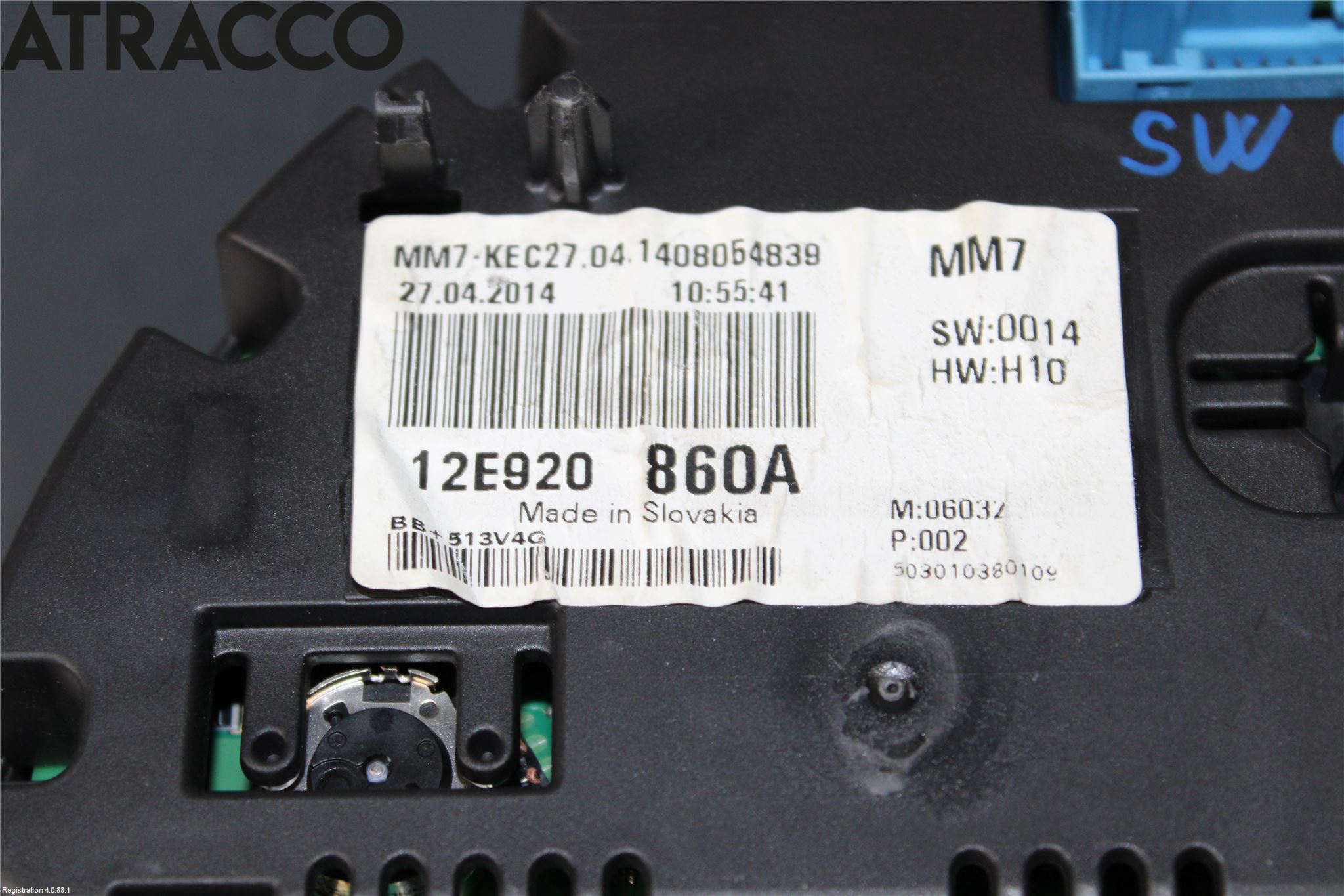 Volkswagen VW UP! / E-UP! Instr Speedometer