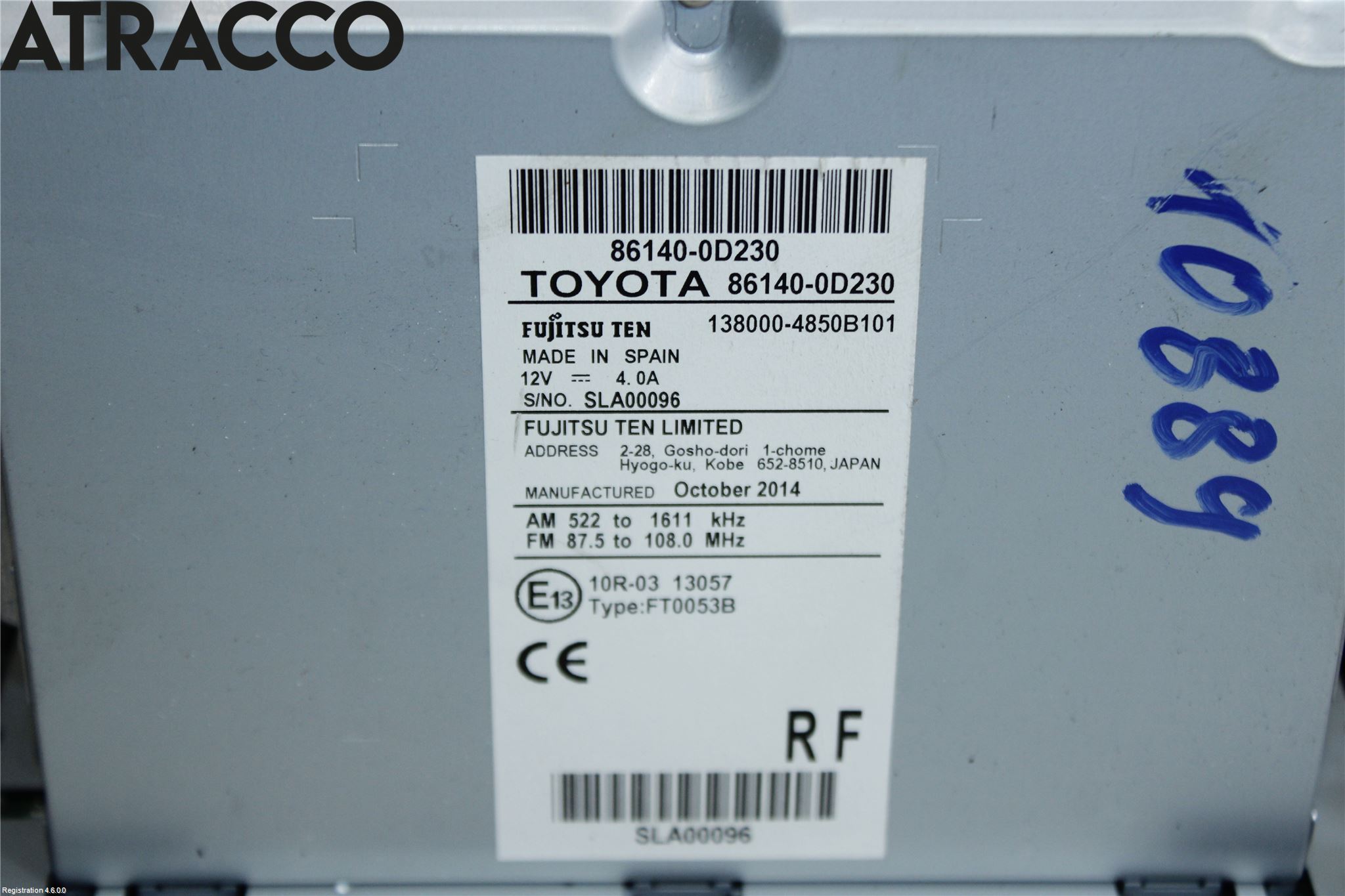 Toyota YARIS XP130 15-20 Stereo Radio